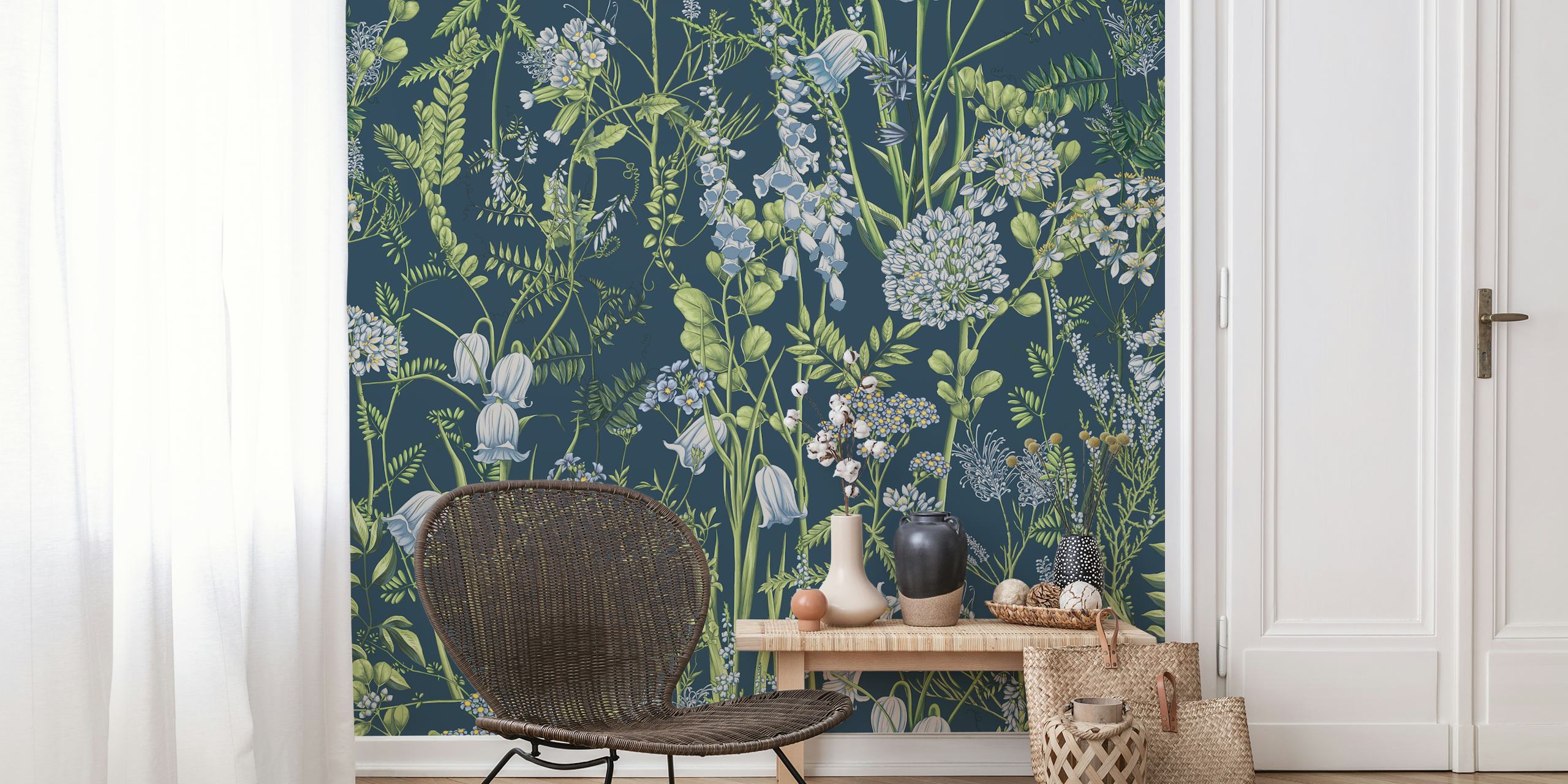 Ύφασμα τοίχου Botany pattern 10 σε ρύθμιση δωματίου