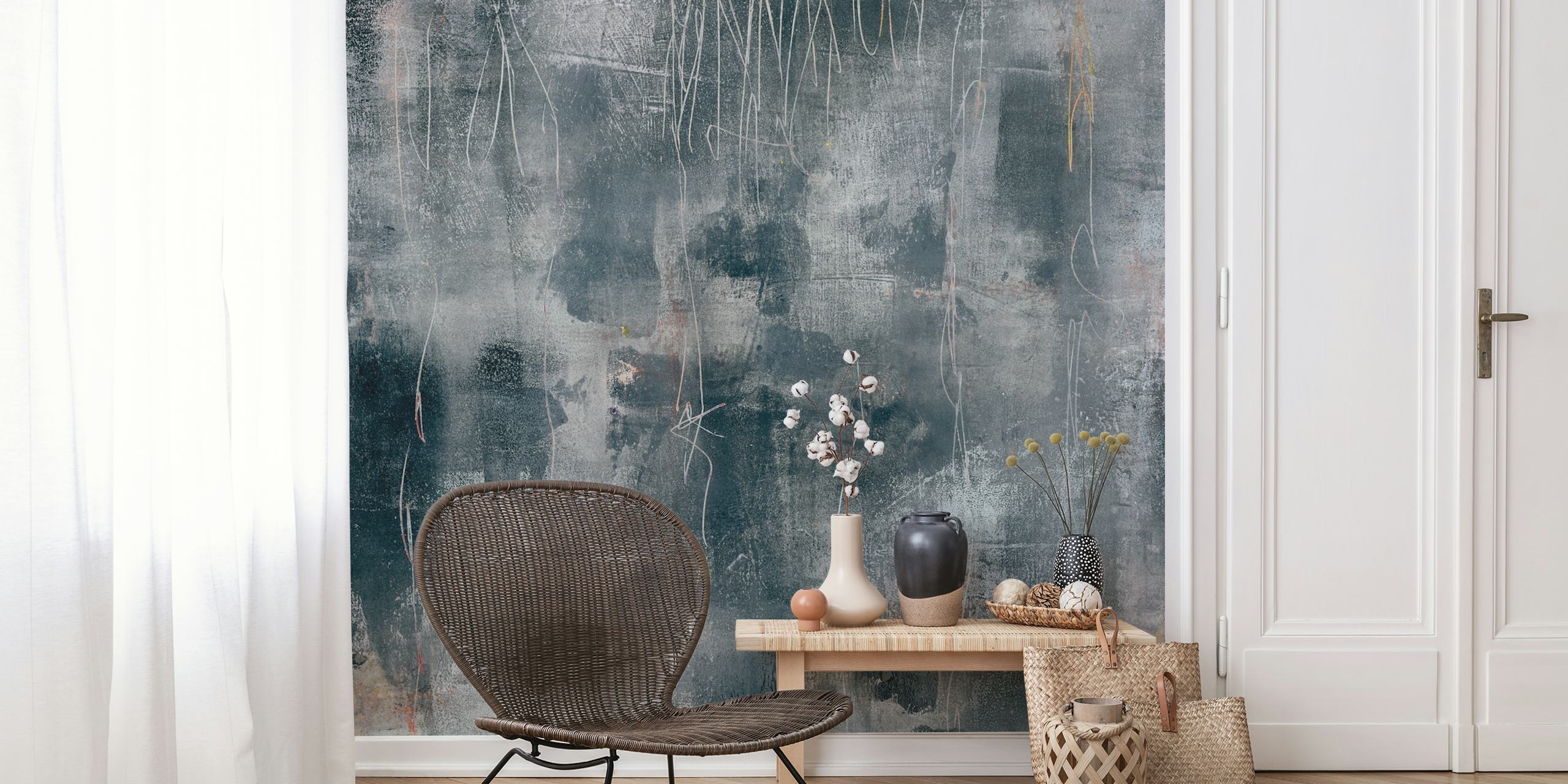 Abstract grey wallpaper with textured patterns and strokes