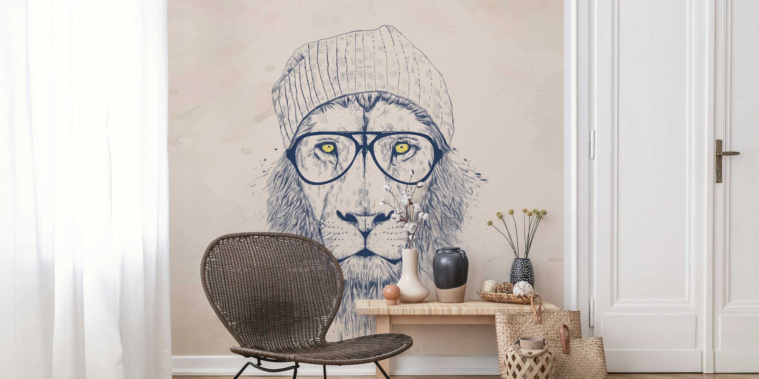 Cool lion dizajn zidnog postera u sobi