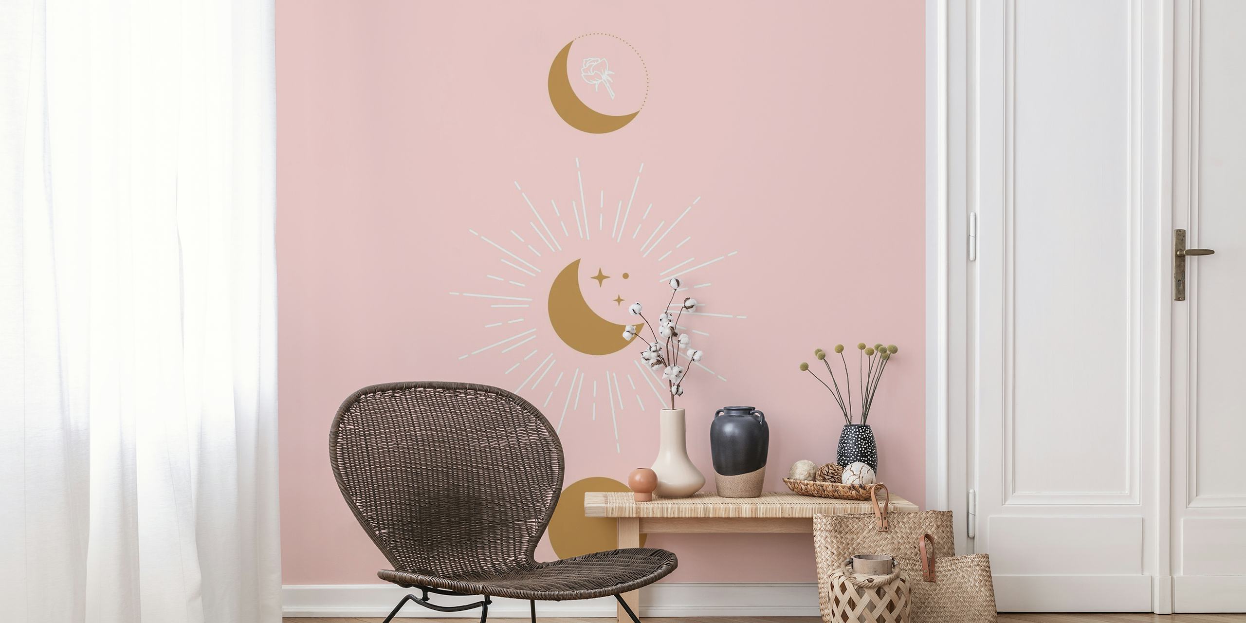 Blush Moon Phases wallpaper