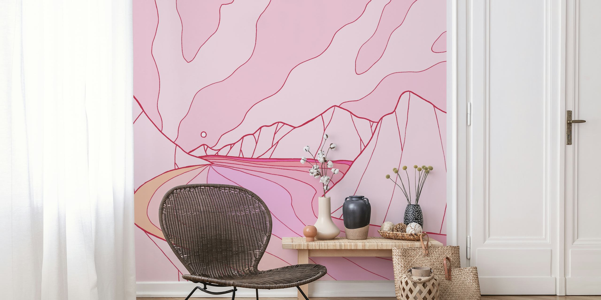 The calm pink river tapeta w pokoju