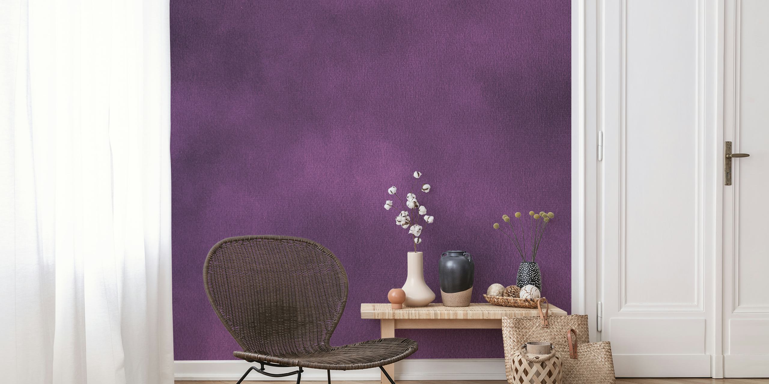 Mural de textura de tinta Rosa Real Elegante apresentando tons de roxo profundo com um acabamento texturizado suave e artístico