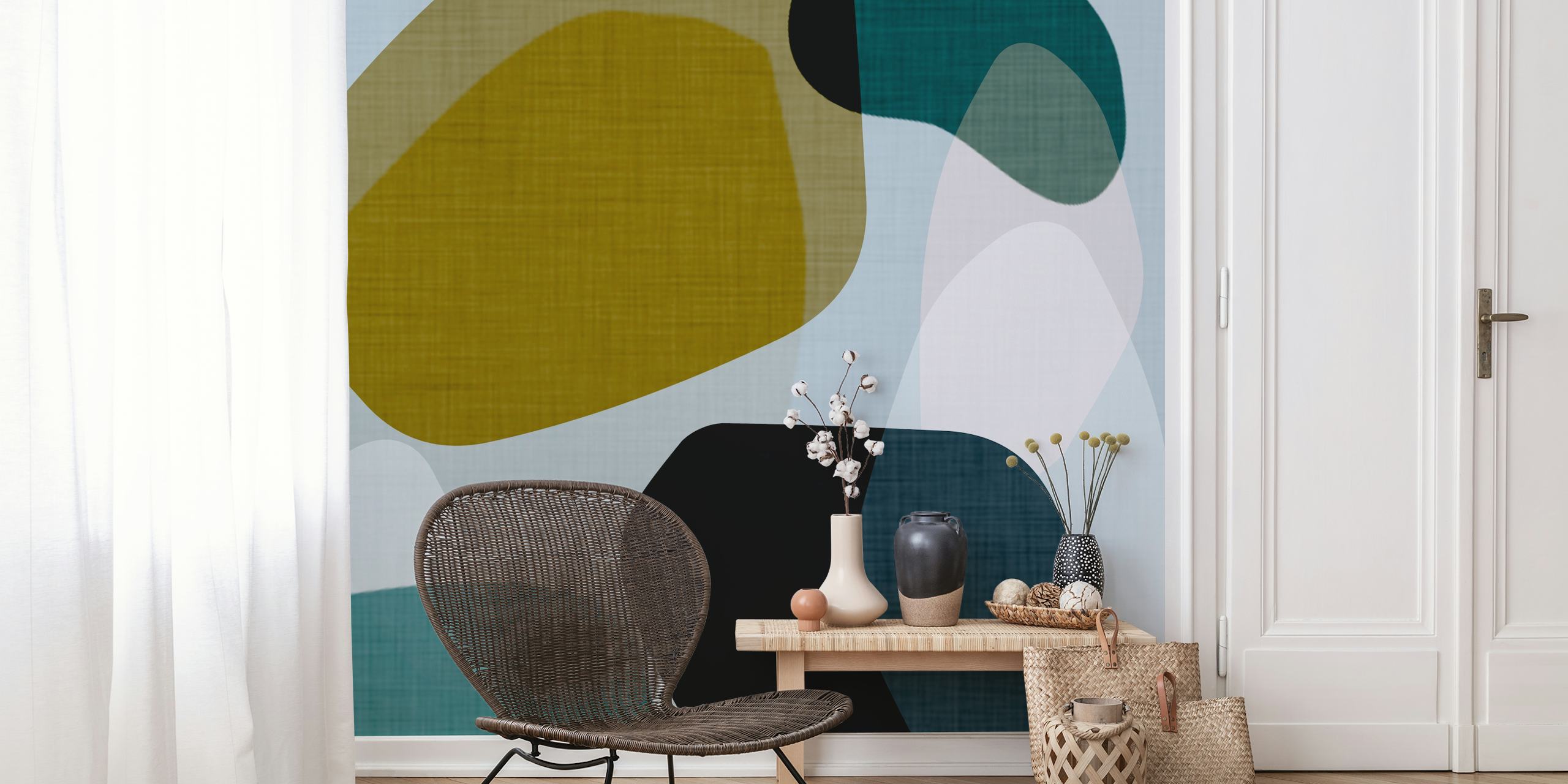 Abstract Terrain river tapet i ett rum