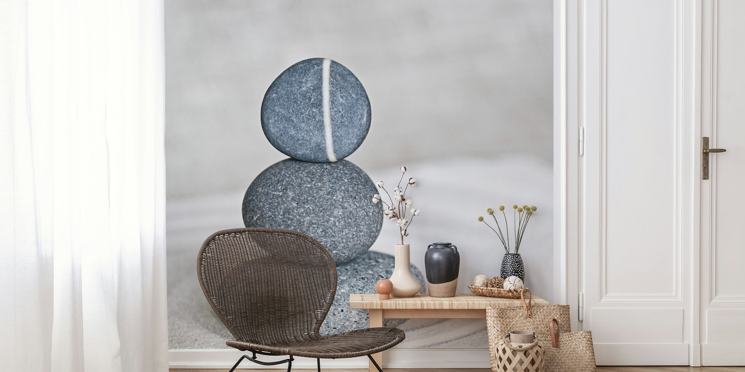 Balanced Stone Zen Style w aranżacji pokoju