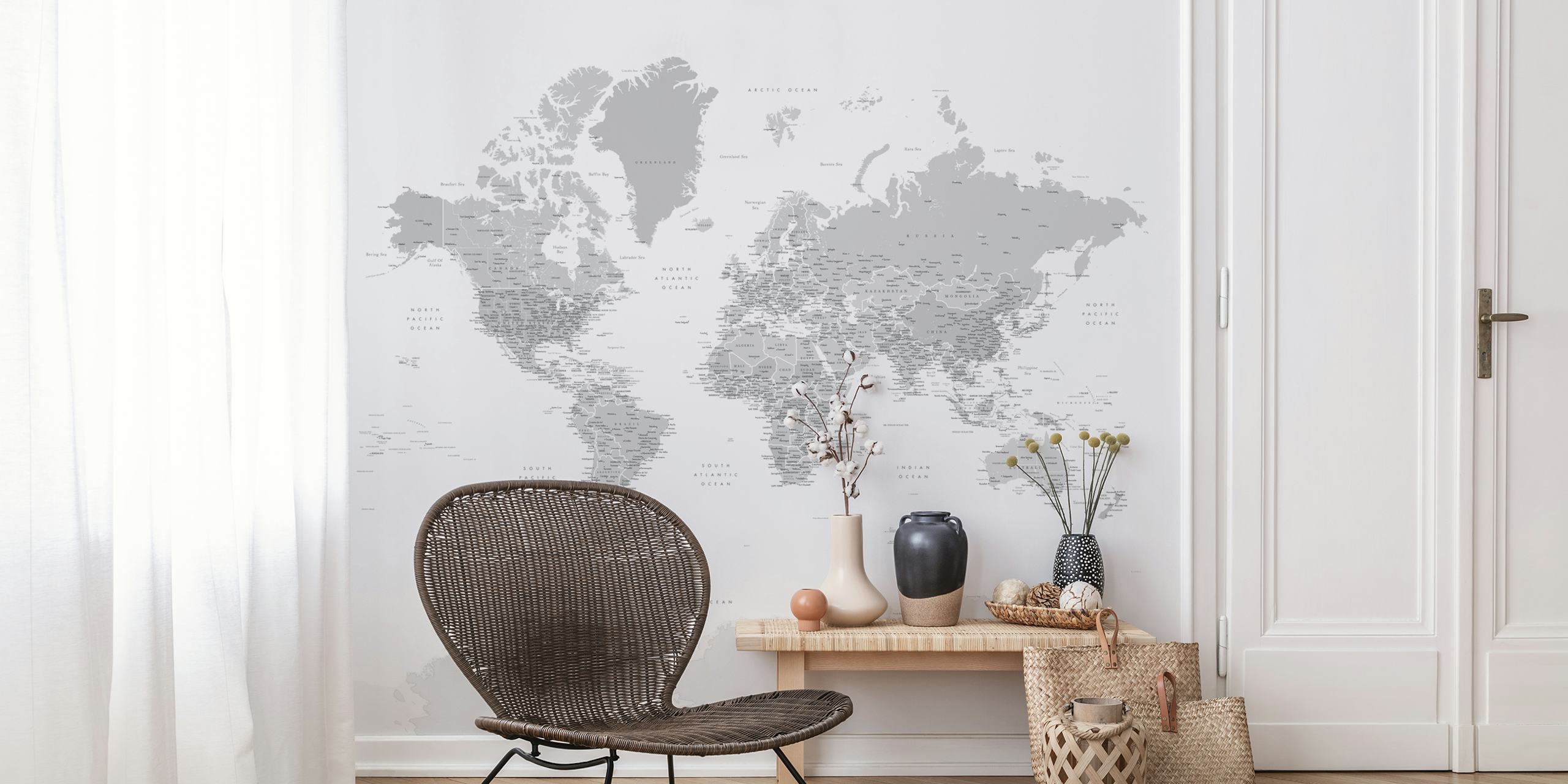 World Map Granit Antarctica wallpaper in a room
