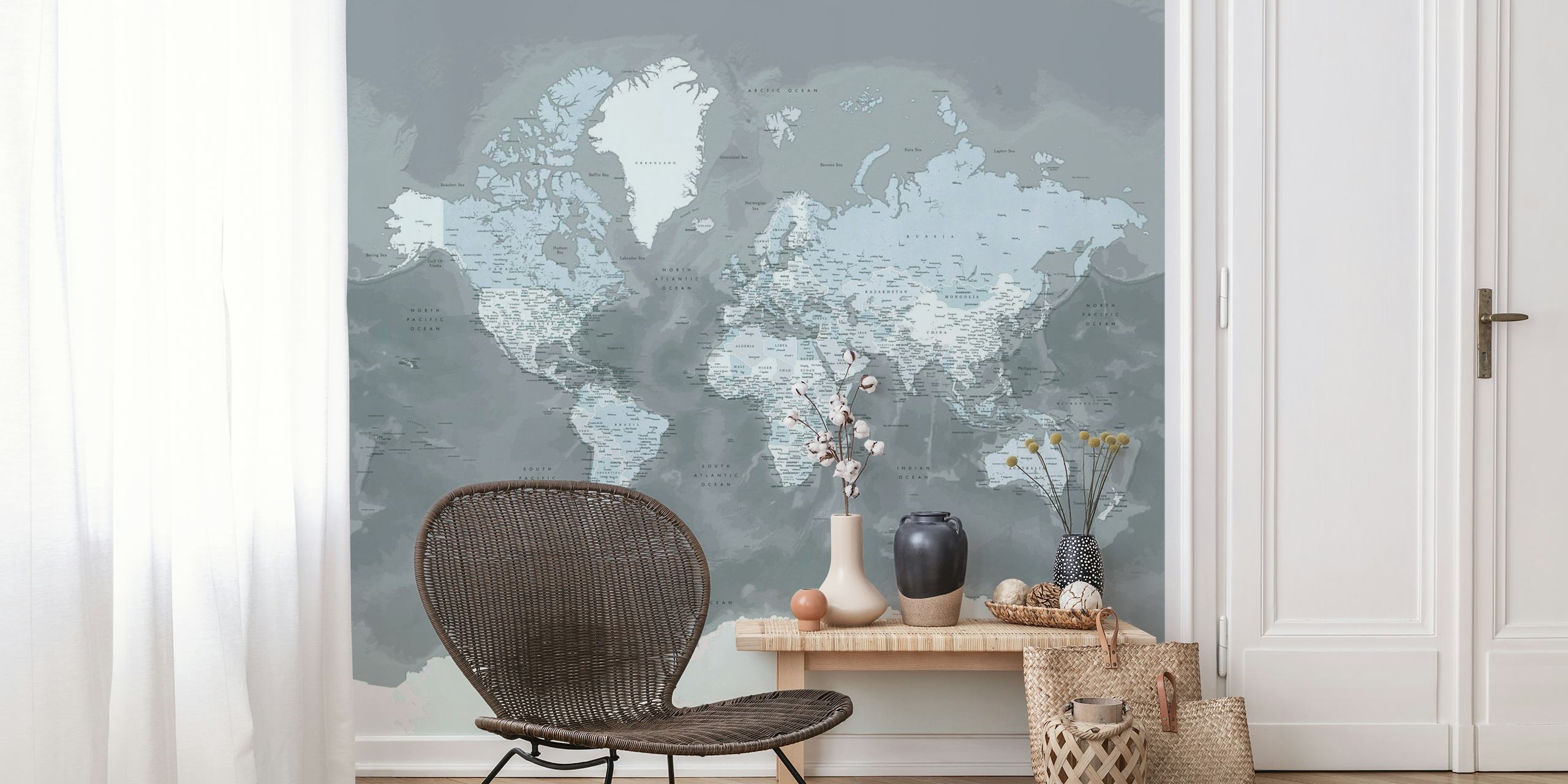 World map Zanders Antarctica wallpaper