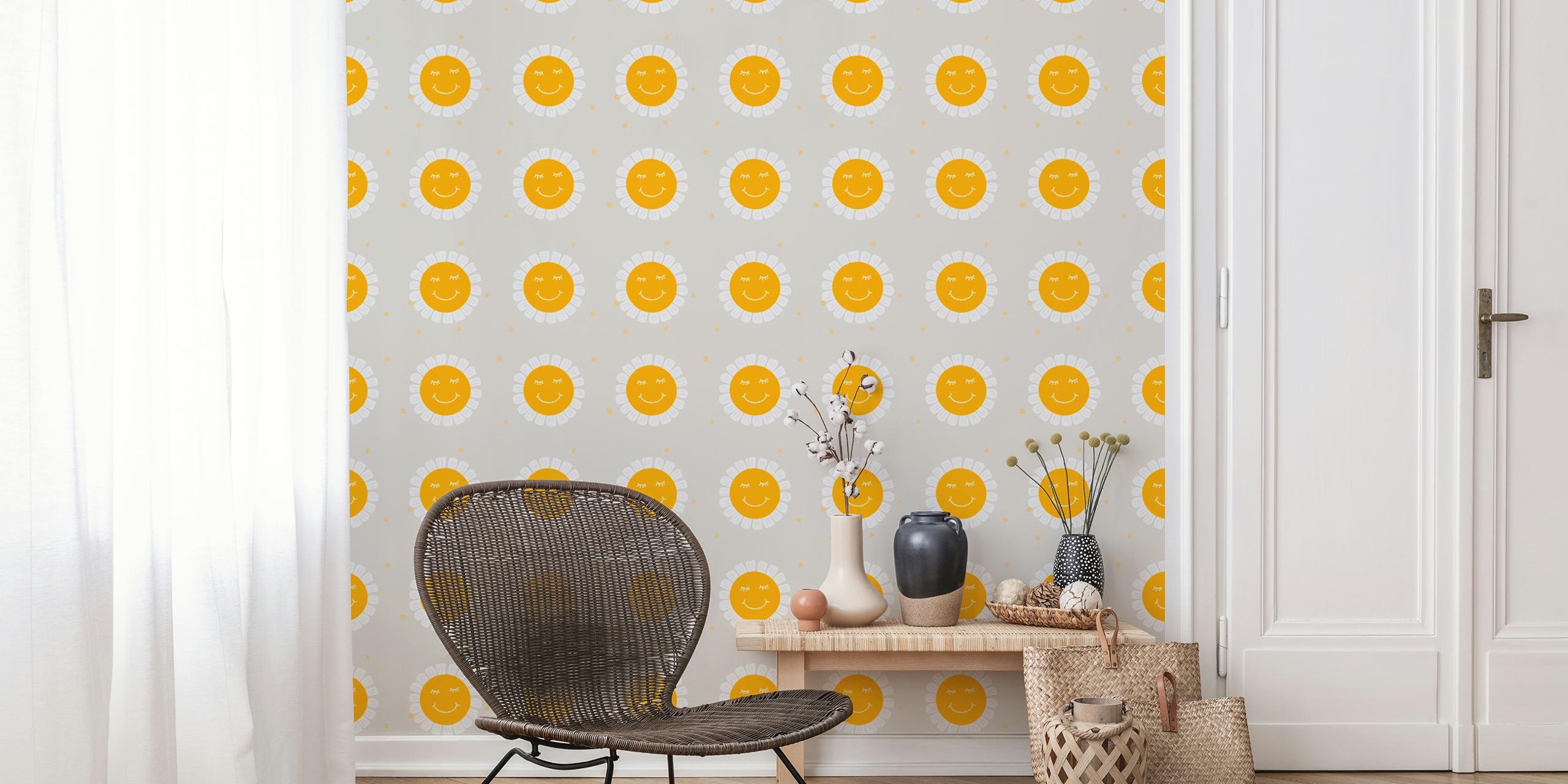 Tapeta Daisies pattern prikazana u sobi
