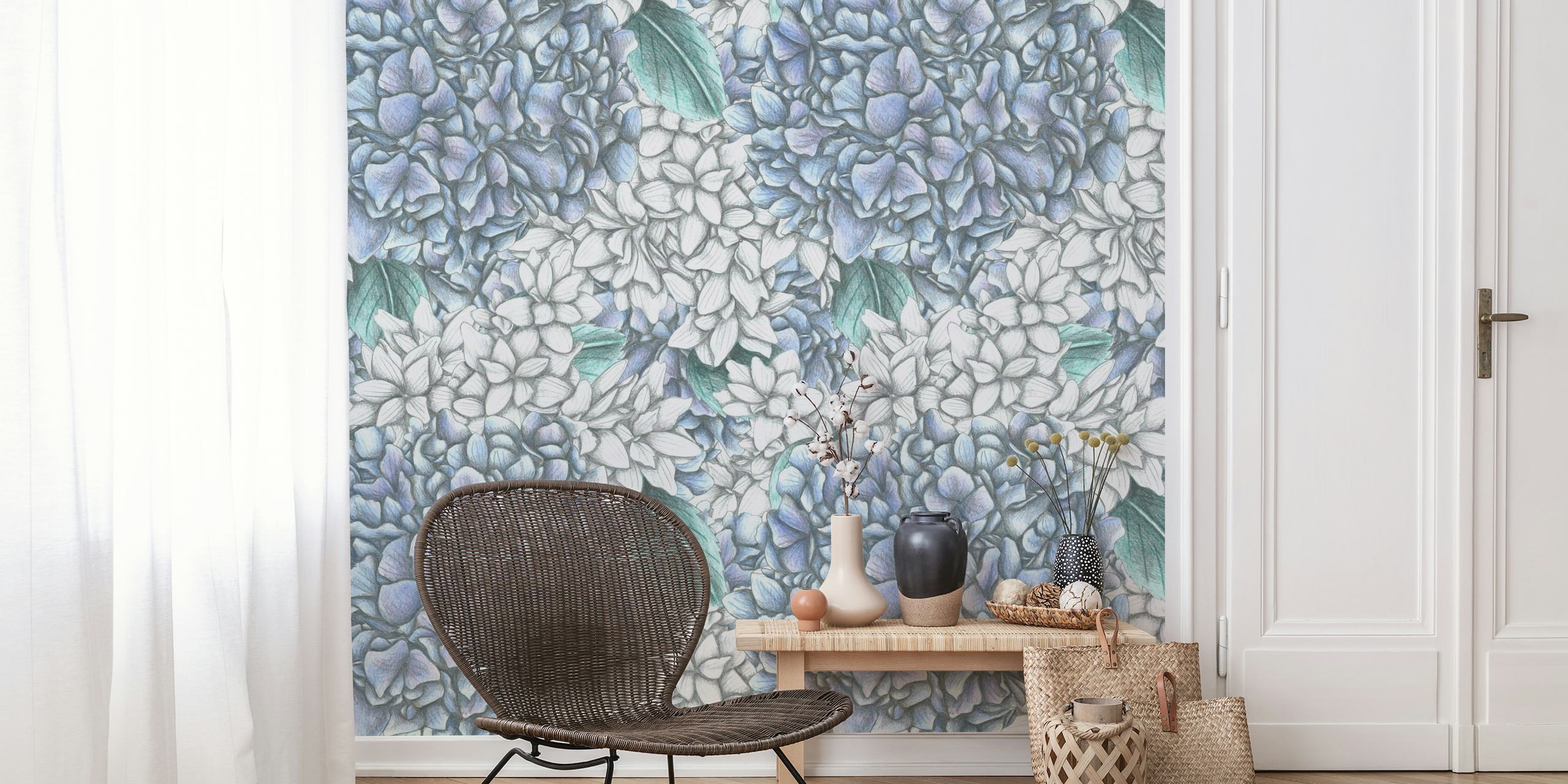 Cushions of Hydrangeas wallpaper