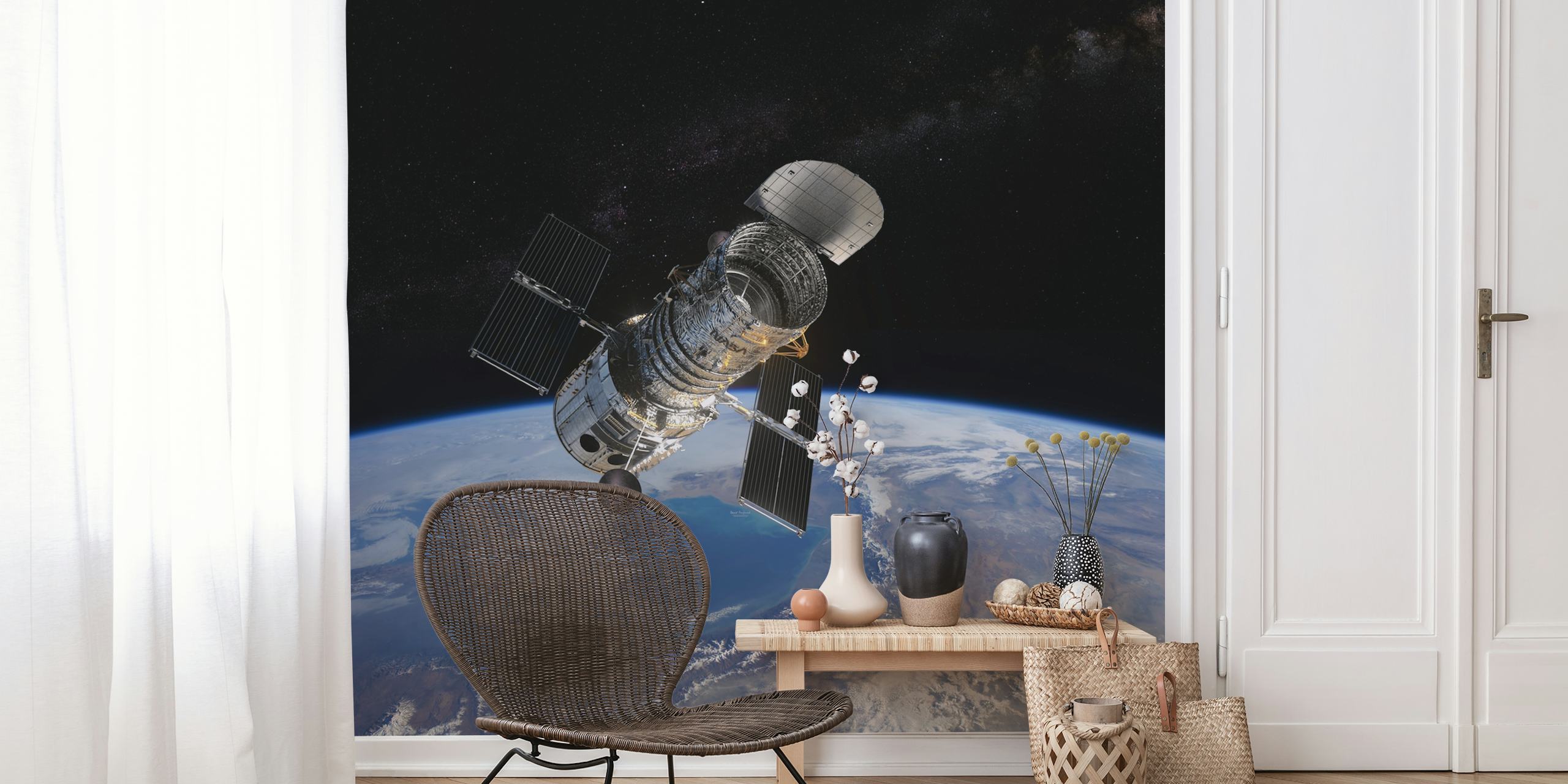 Hubble Space Telescope tapet i et rom