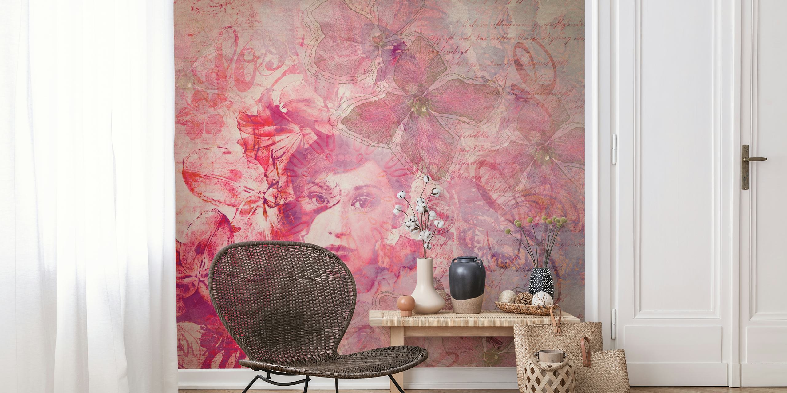 Mystic Lady With Bird wallpaper in a room