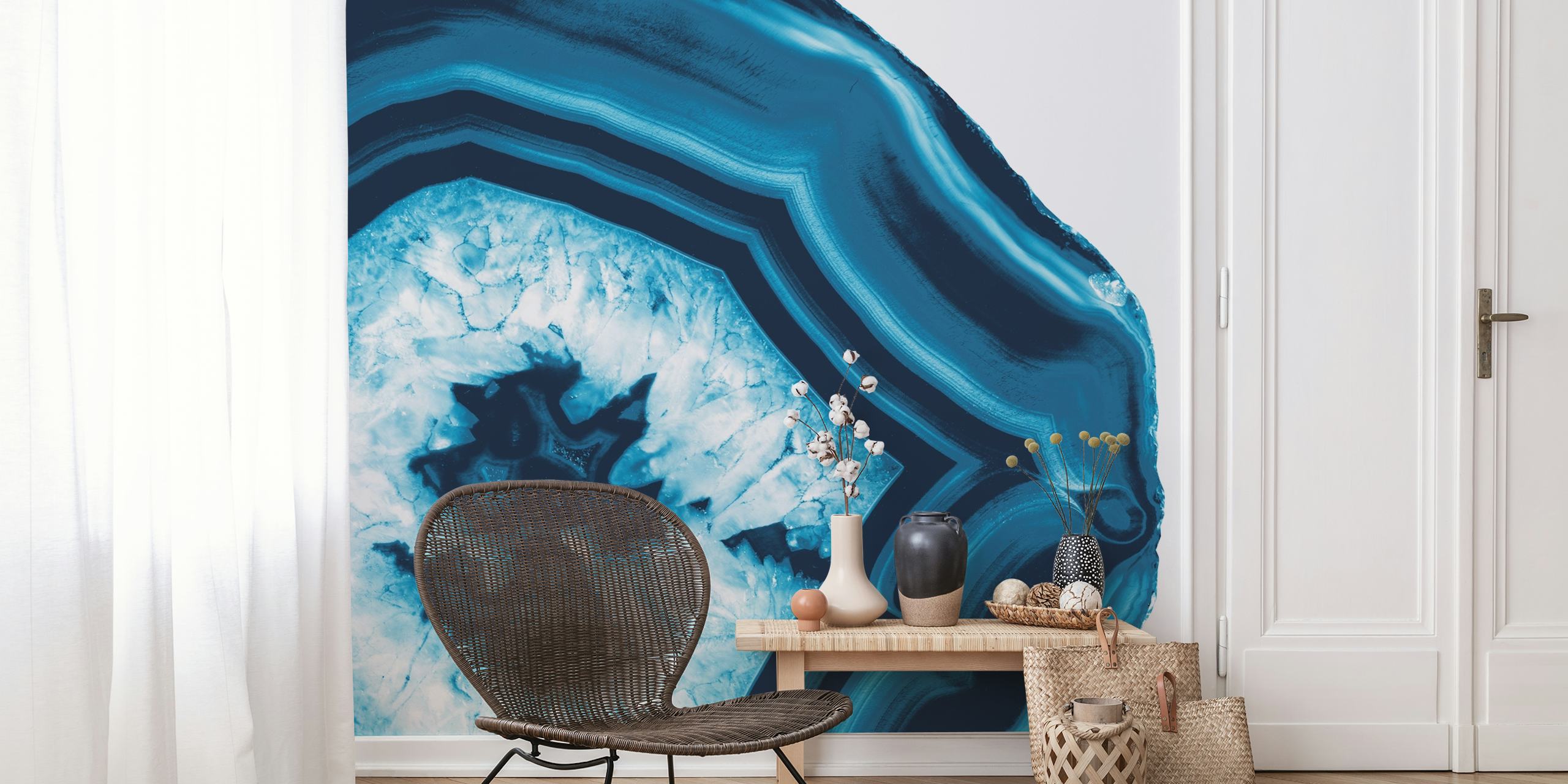 Blue Agate Chic 1 wallpaper in a room