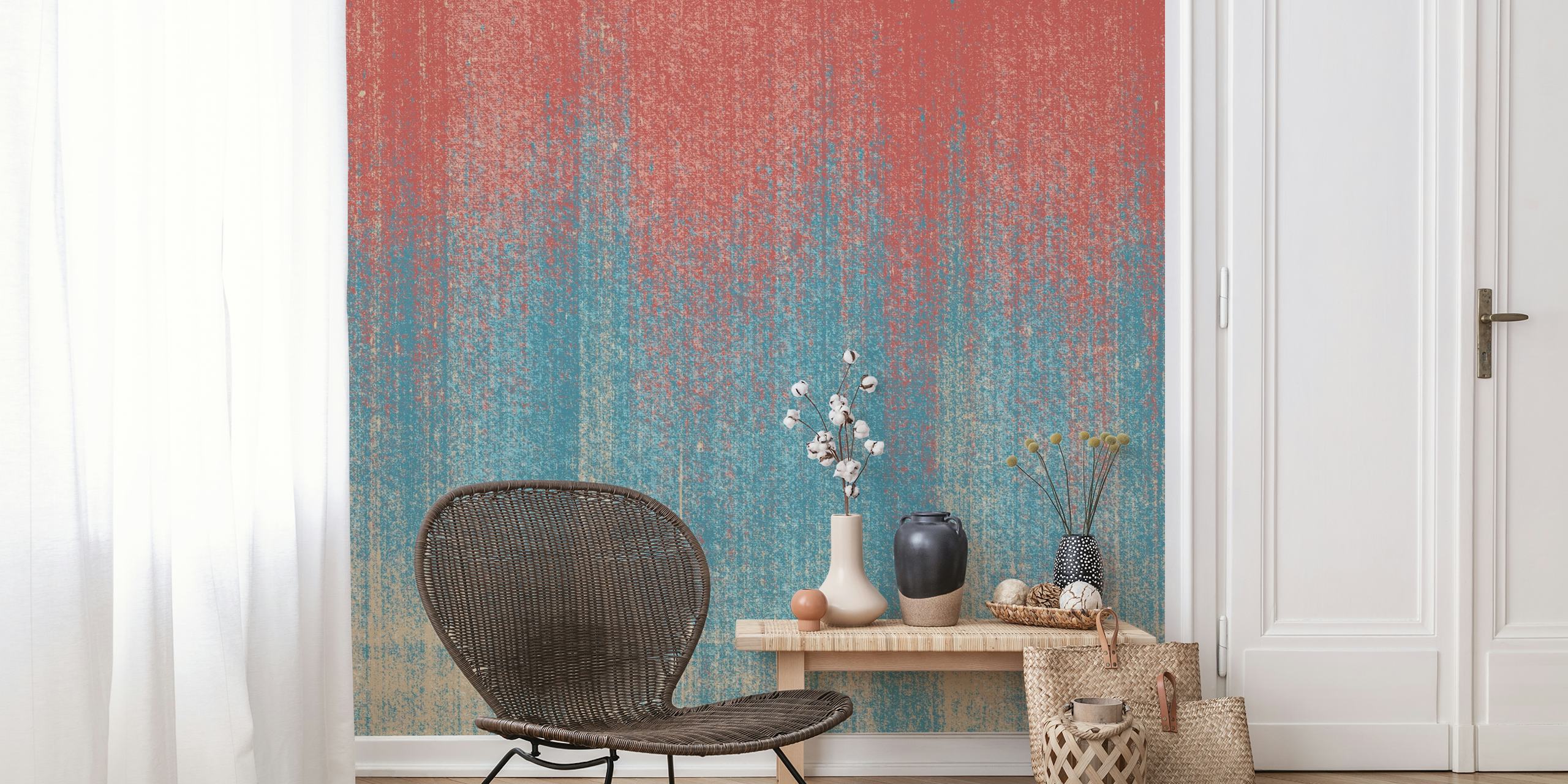 Abstract wallpaper with red, blue, and beige vertical streaks