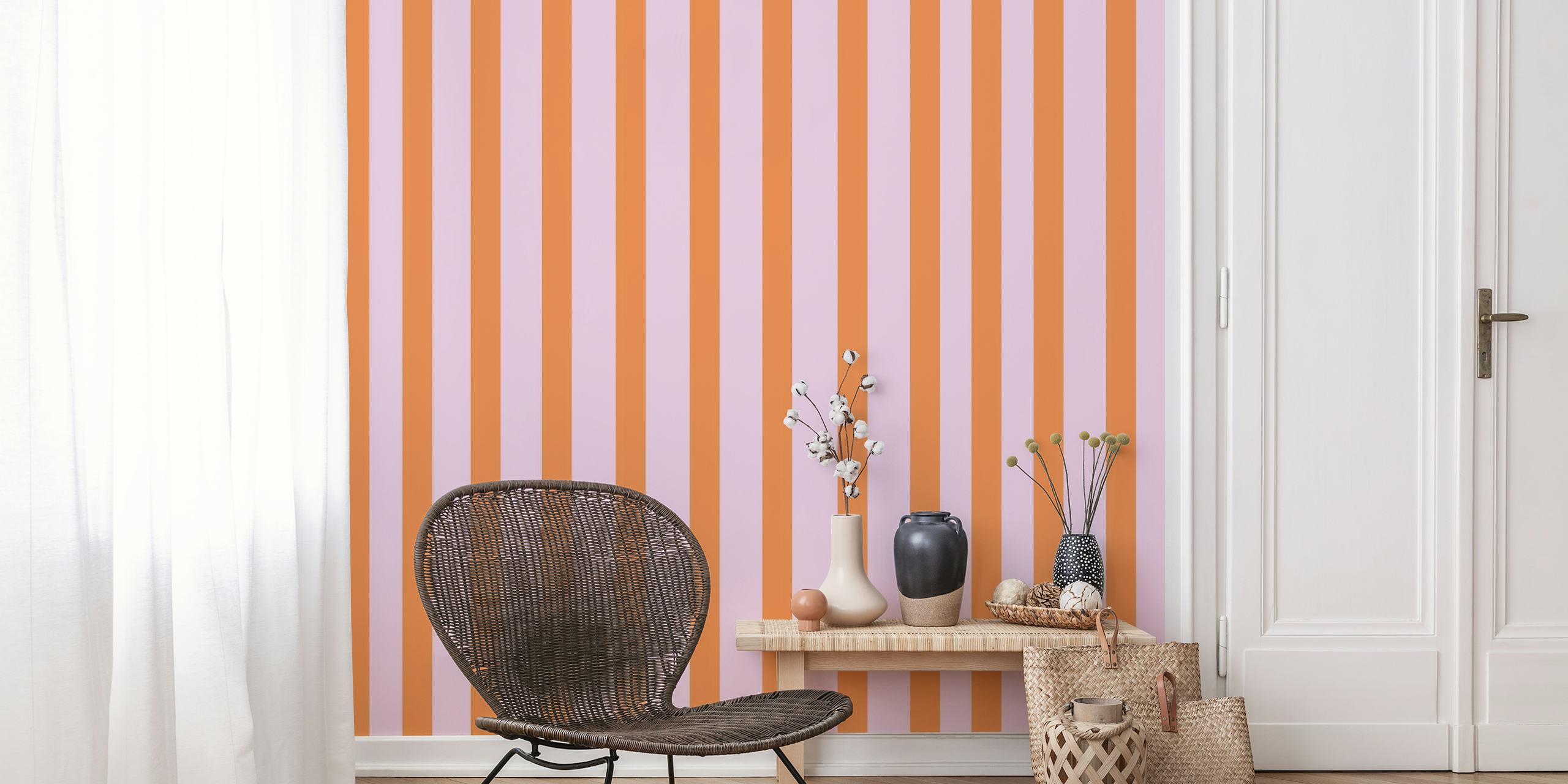 Vibrant orange stripe blending with pink spark wallpaper