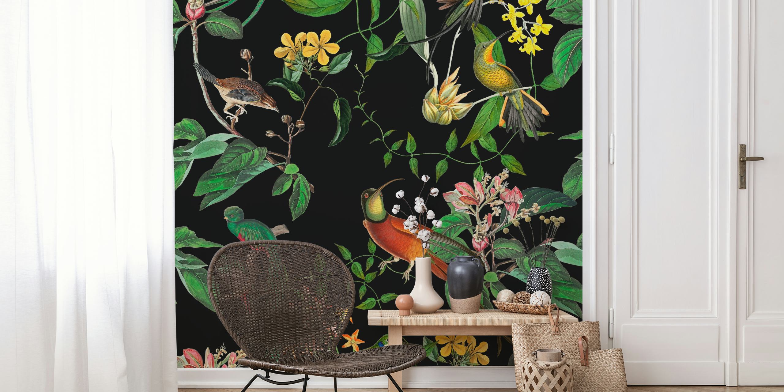 Carta da parati Exotic Hummingbird in un ambiente stanza.