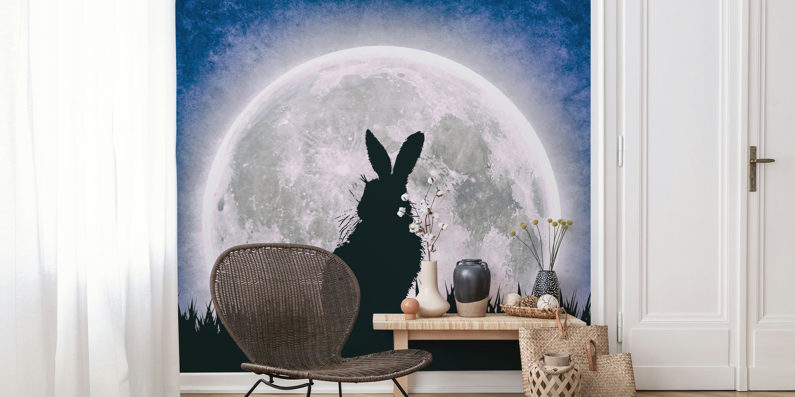 Hares moon wallpaper in a room
