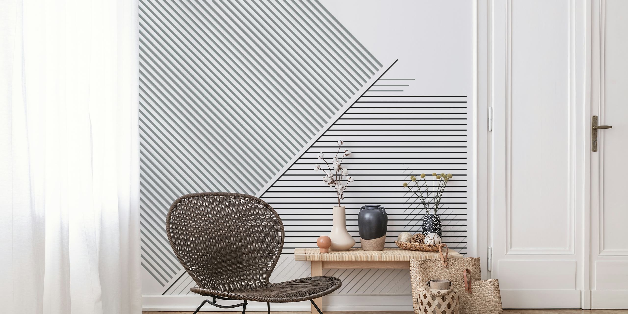 Modern Lines Black White 1 wallpaper