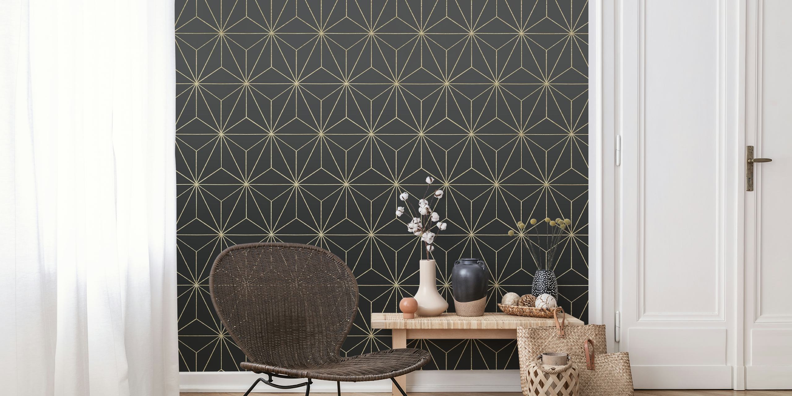 Geometric Glamor 5 wallpaper in a stylish room