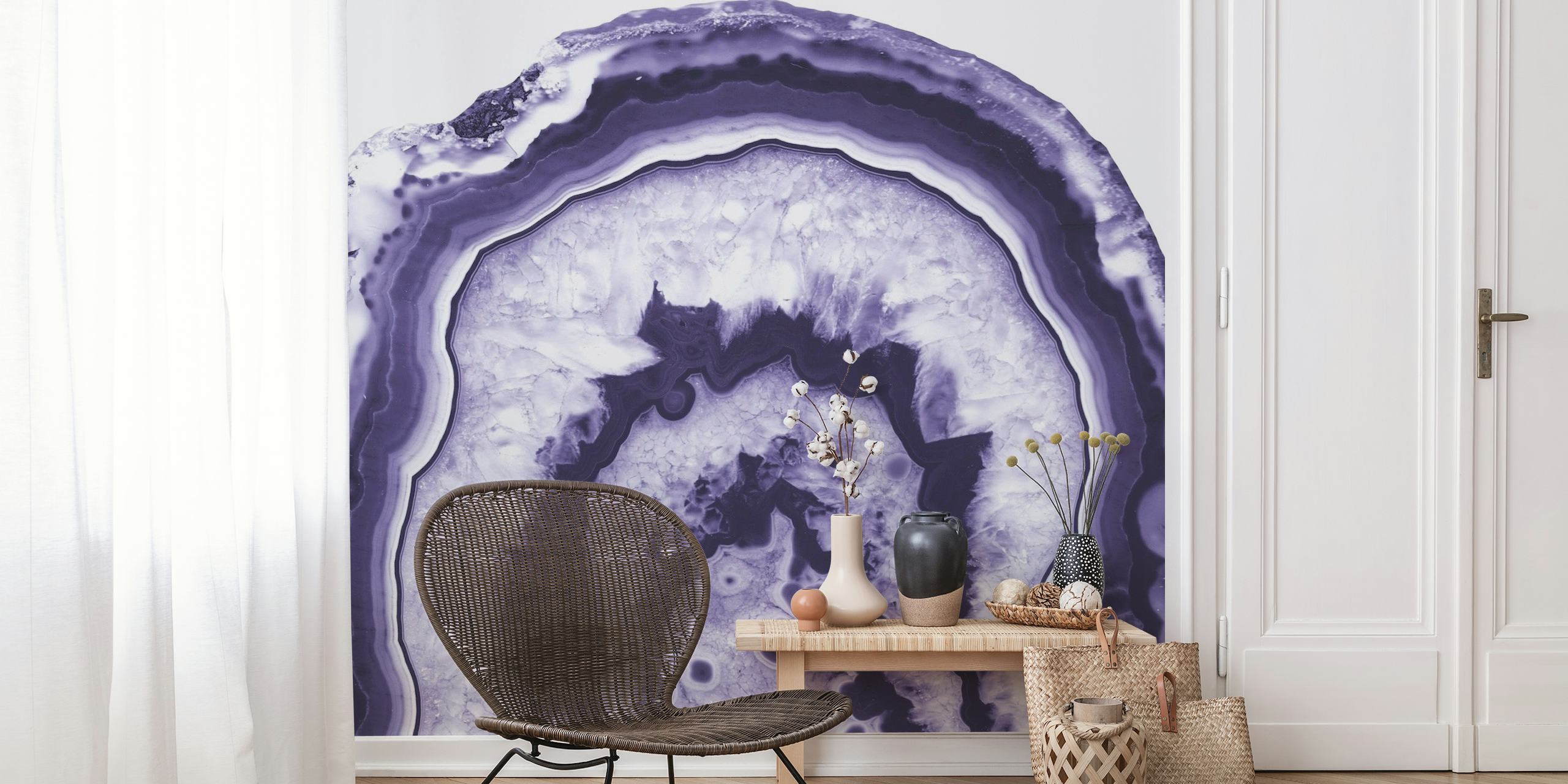 Papier peint mural sticker agate ultra violette