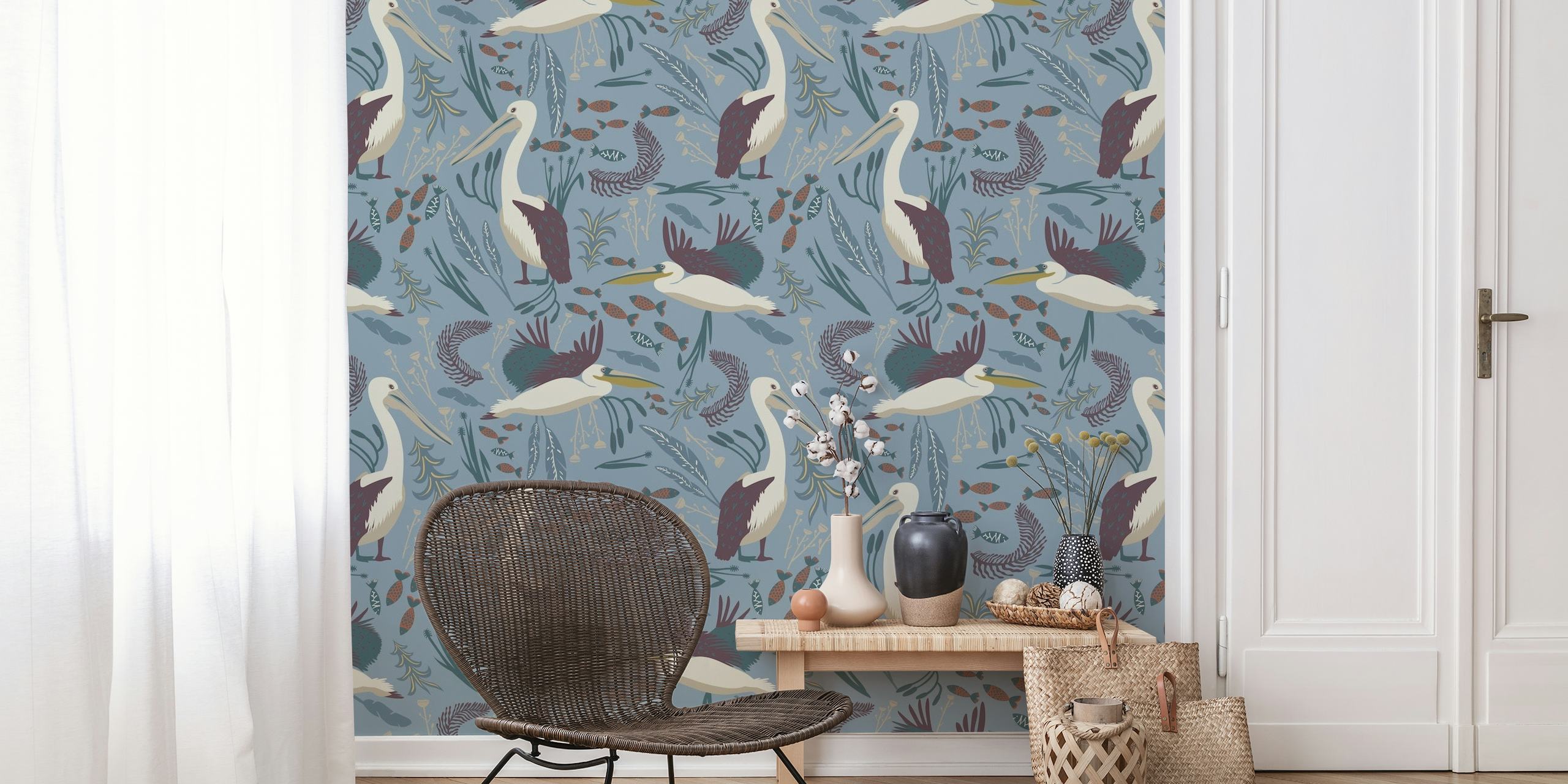 Pelicans in the wilderness wallpaper