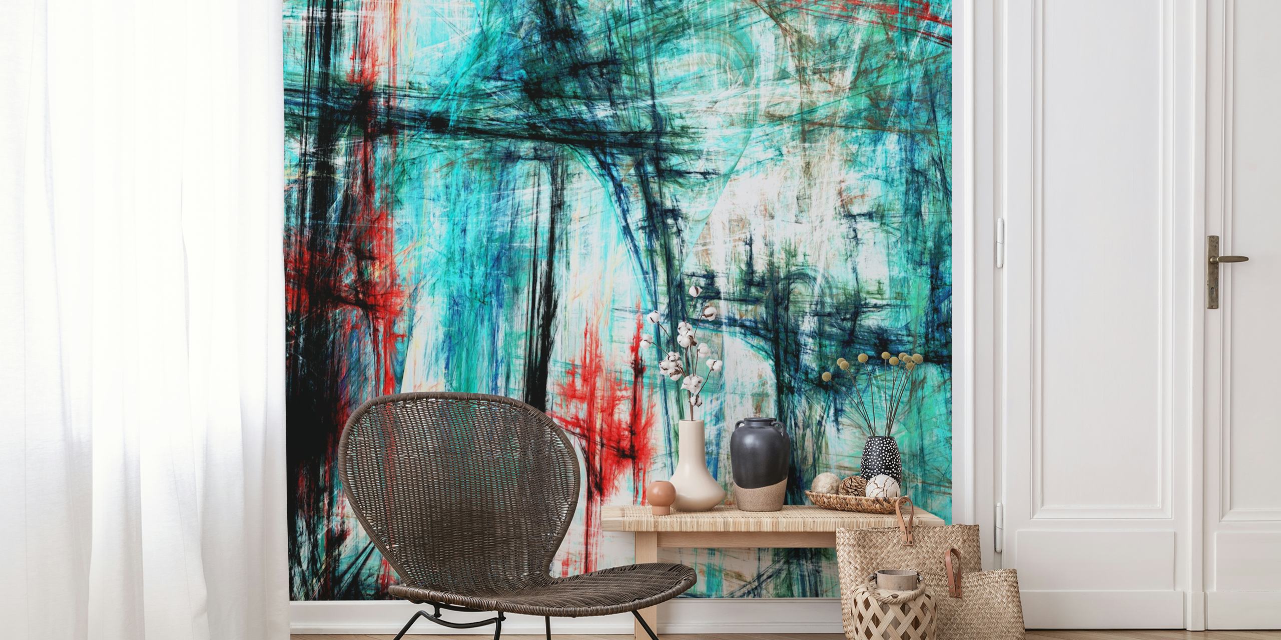 Papel pintado Rustic Fractal 2 en una habitación elegante