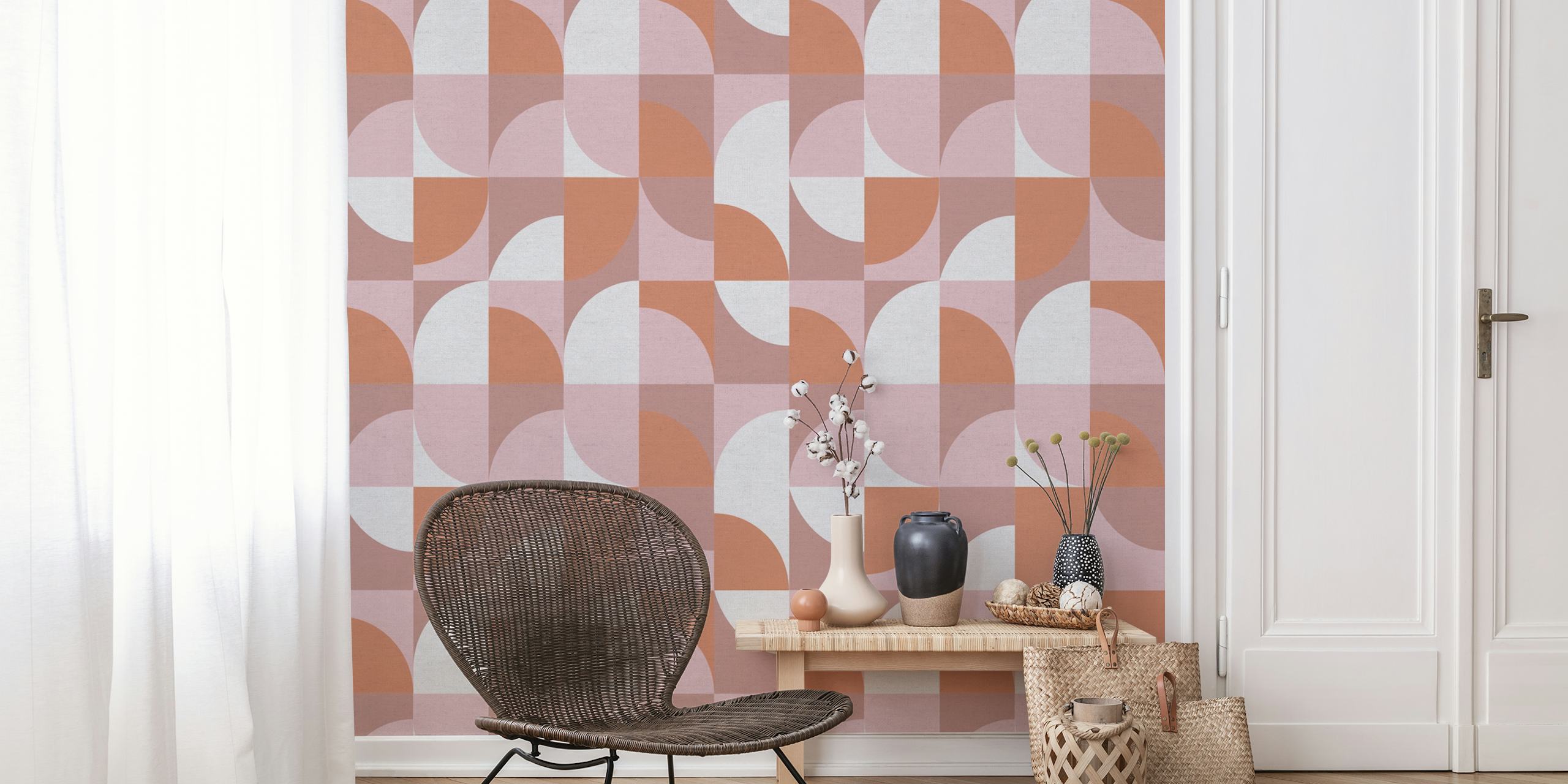 Baked Earth Geometry wallpaper in a room setting