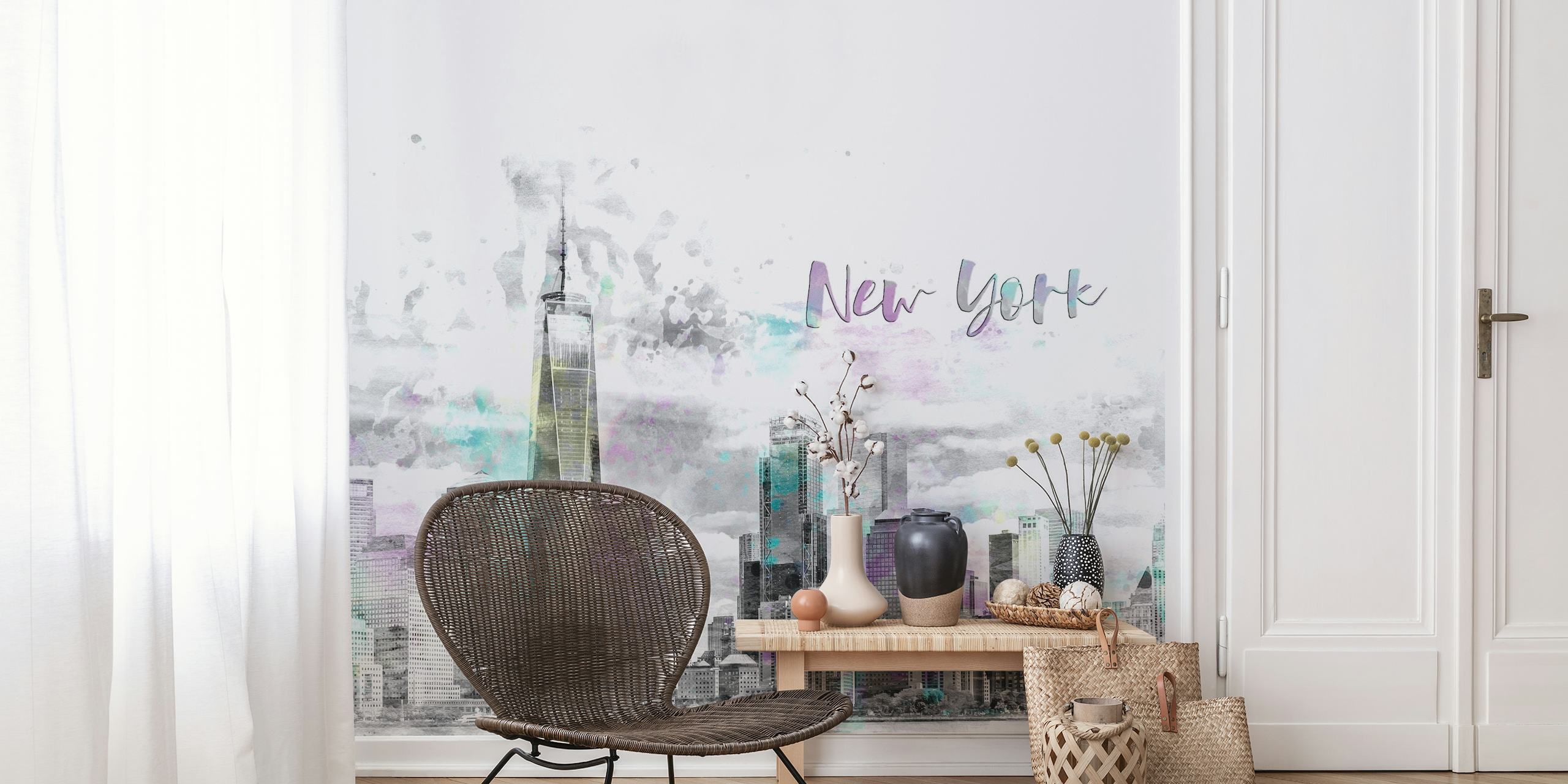 Modern Art NYC Skyline wallpaper