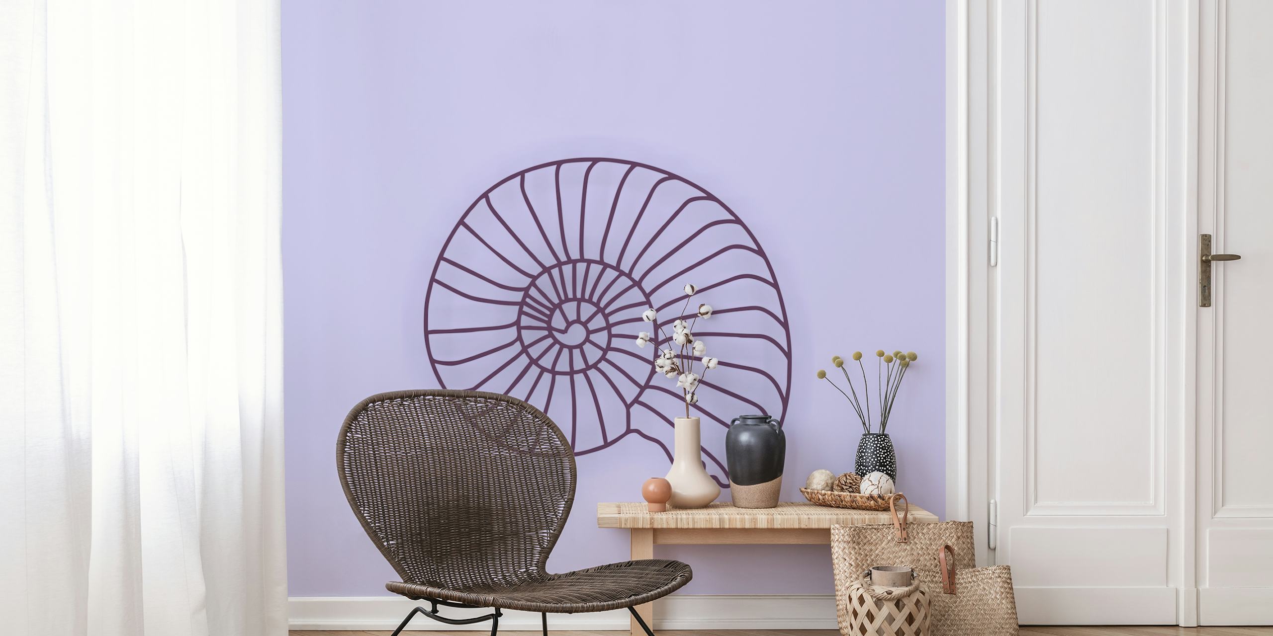 Papel de parede Lavender Sea Shell em ambiente