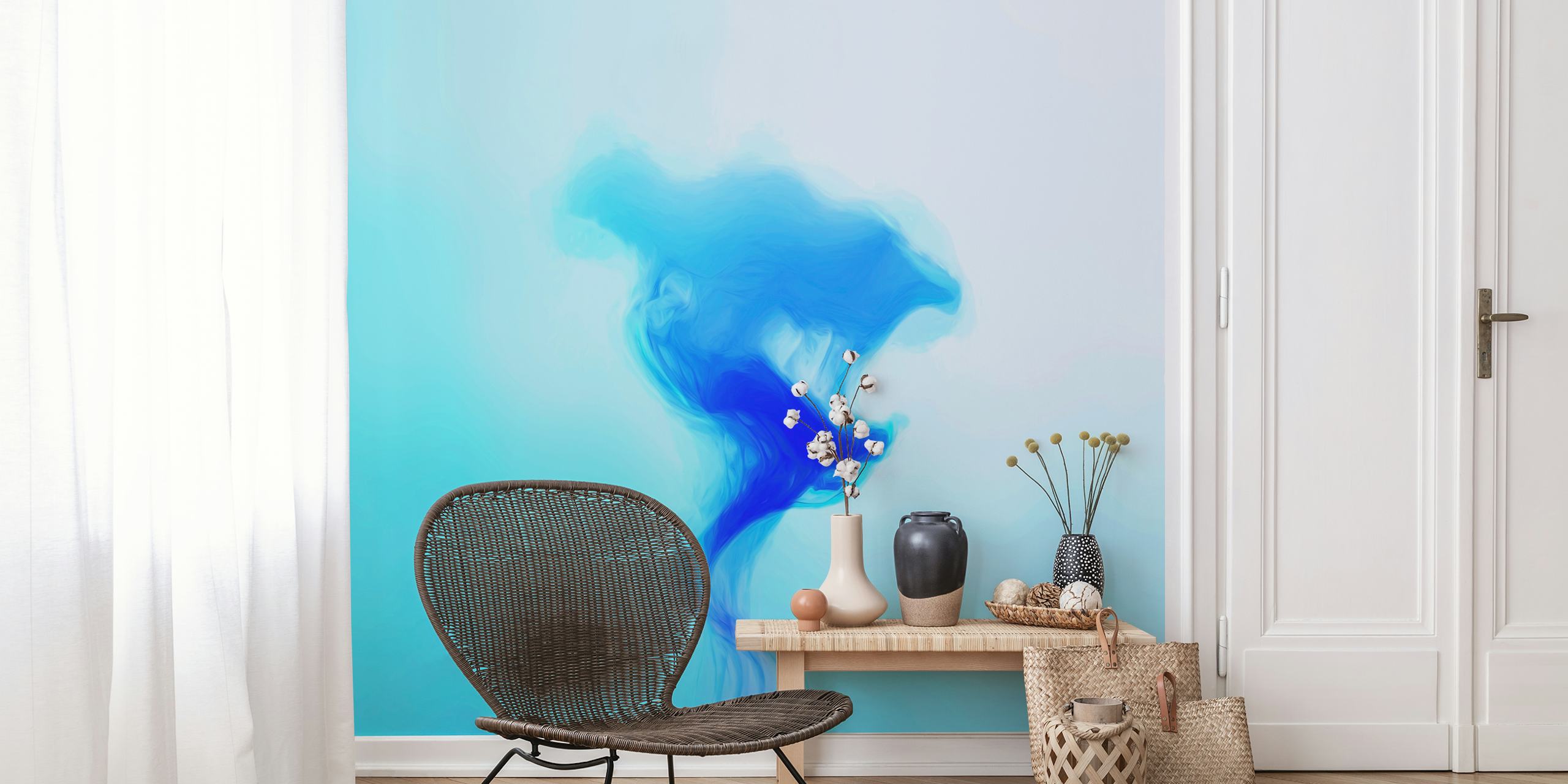 Jellyfish 2 wallpaper in a modern room