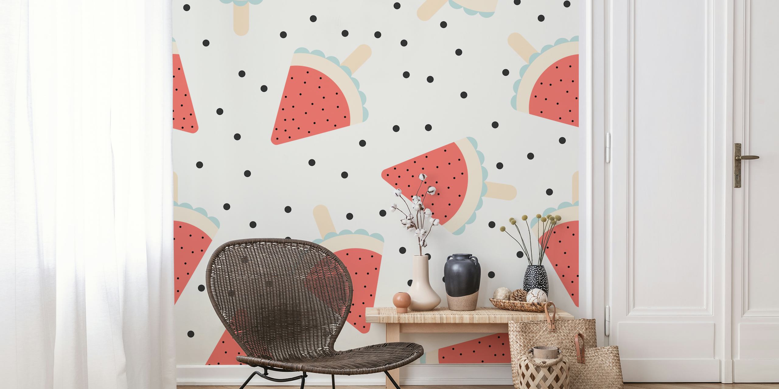 Watermelon popsicles behangontwerp