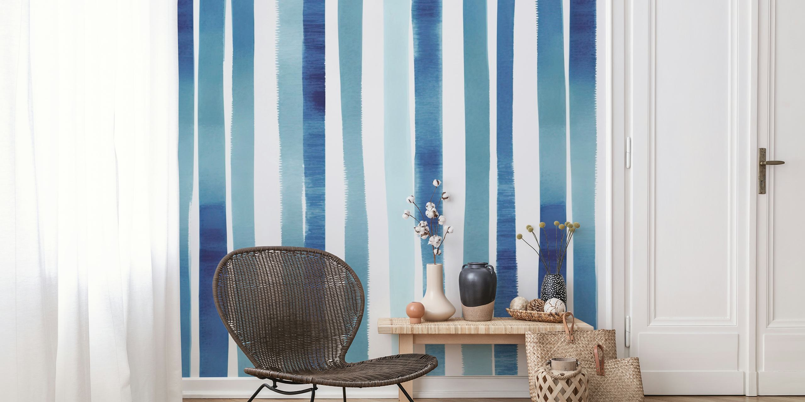 Soft Blue Striped wallpaper