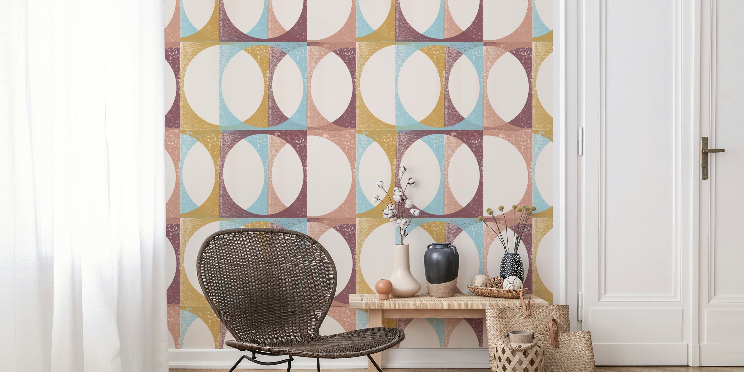 Ταπετσαρία Modern Villa Pink Blush Arrows στο δωμάτιο