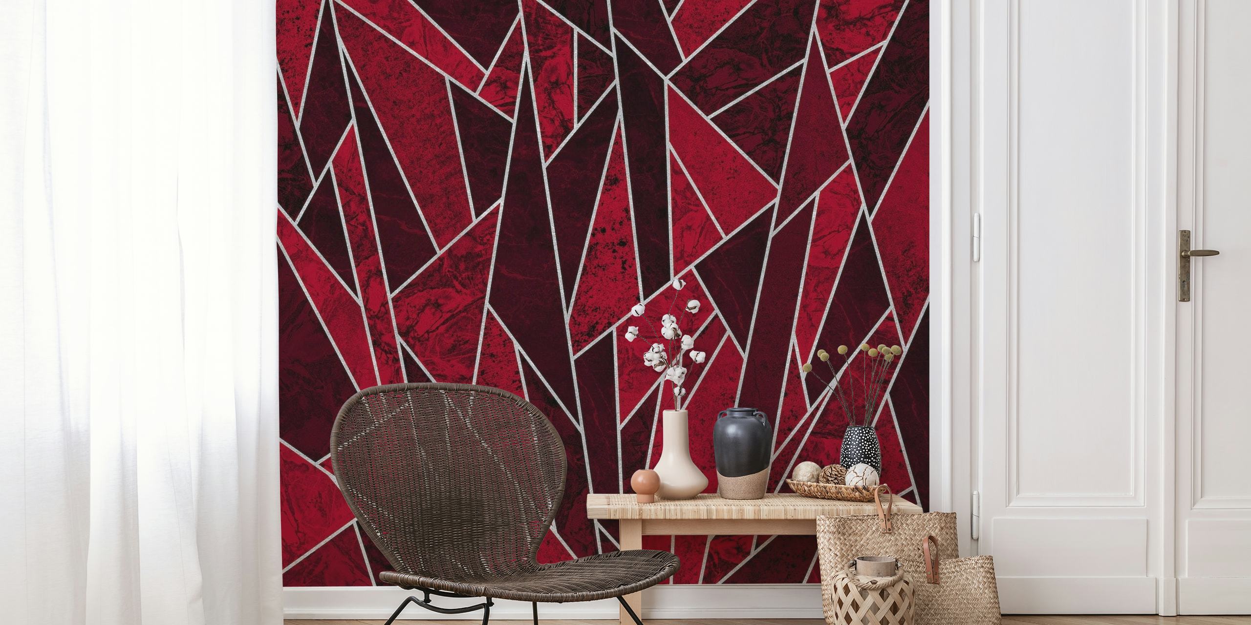 Shattered Red Ruby Mosaic behang