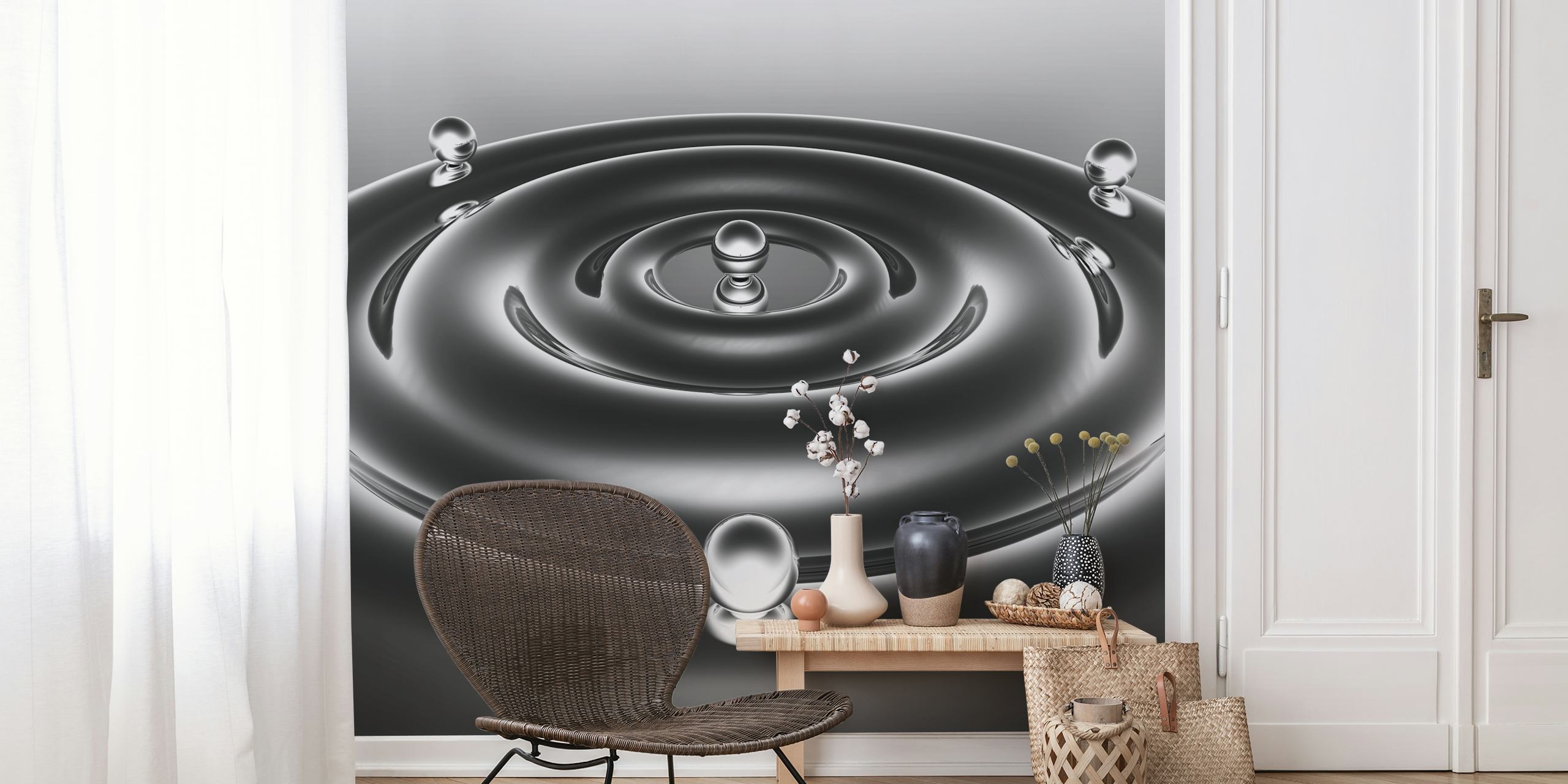 Three Pearl tapetdesign i ett rum