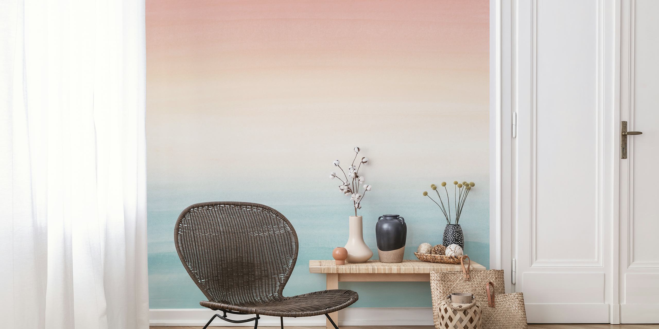 Abstrakti tapetti Touching Watercolor Abstract 3 huoneessa