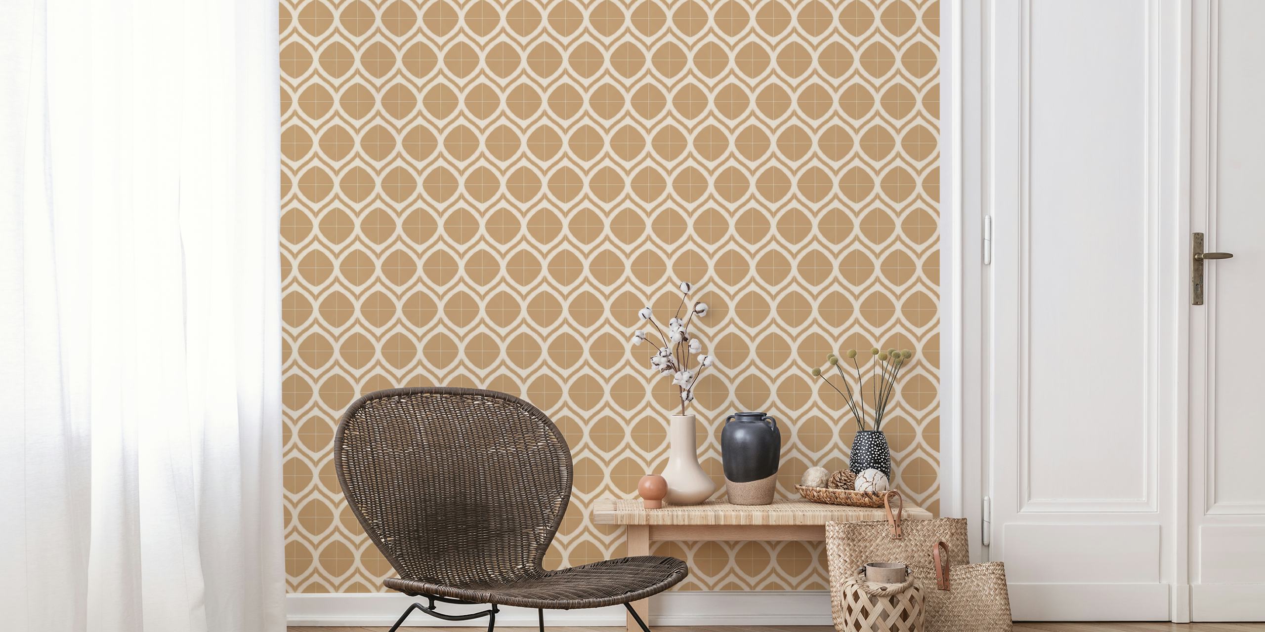 Rustic Sahara Classic Tiles wallpaper in a room