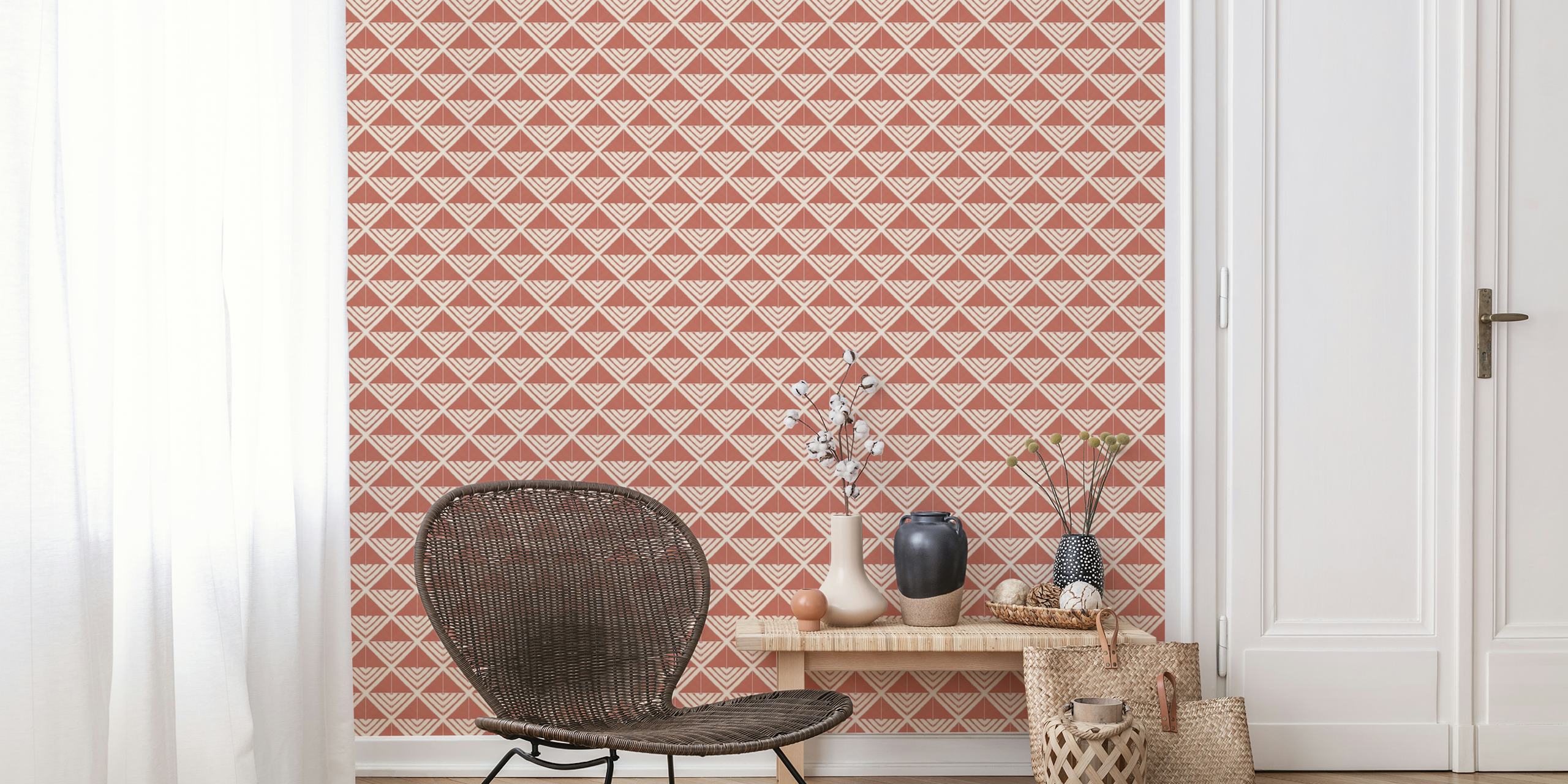 Rustic Sandstone Scallop Tiles Tapete in einem Raum