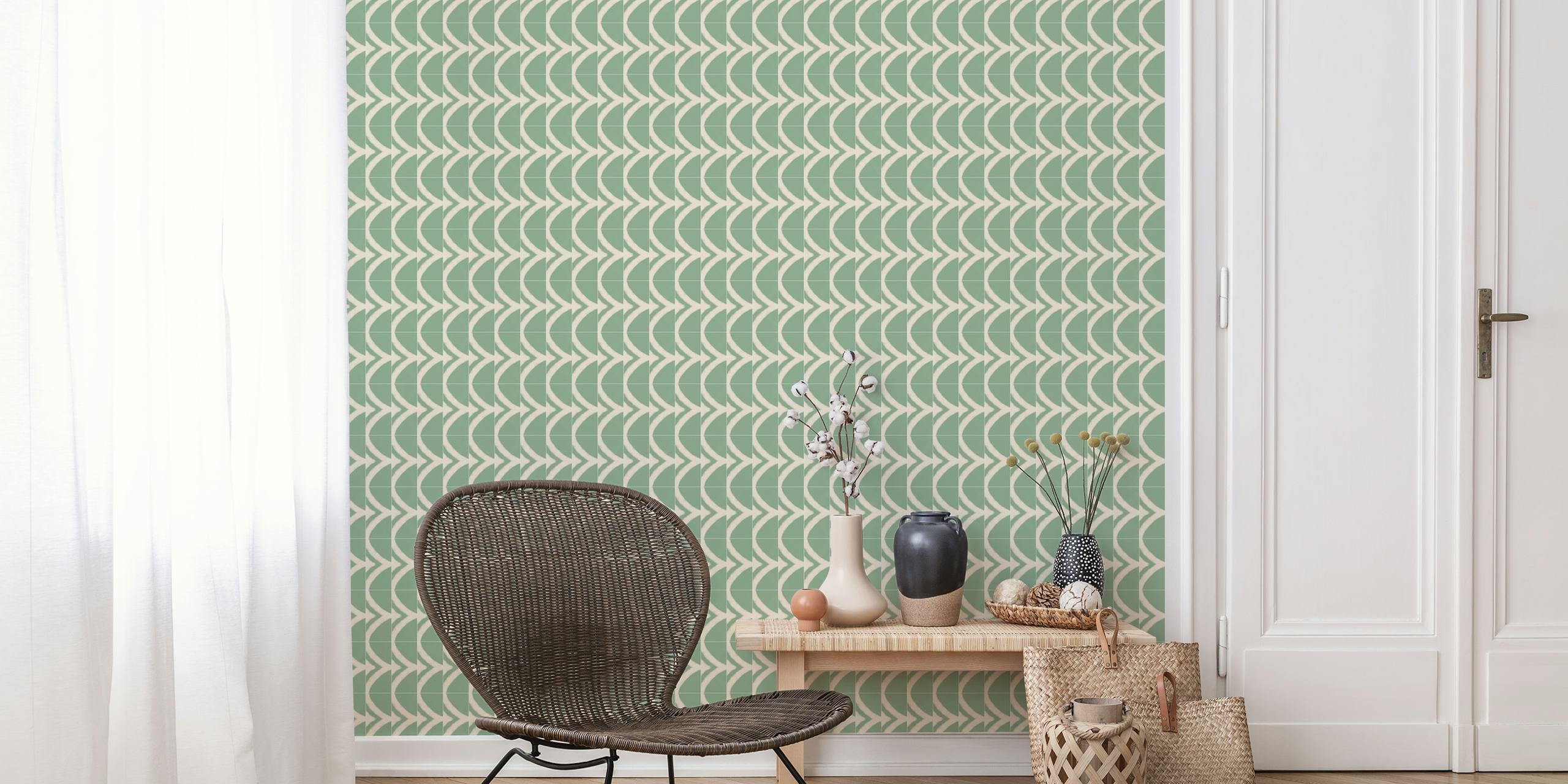Rustic Chios Scallop Tiles -tapetti huoneessa