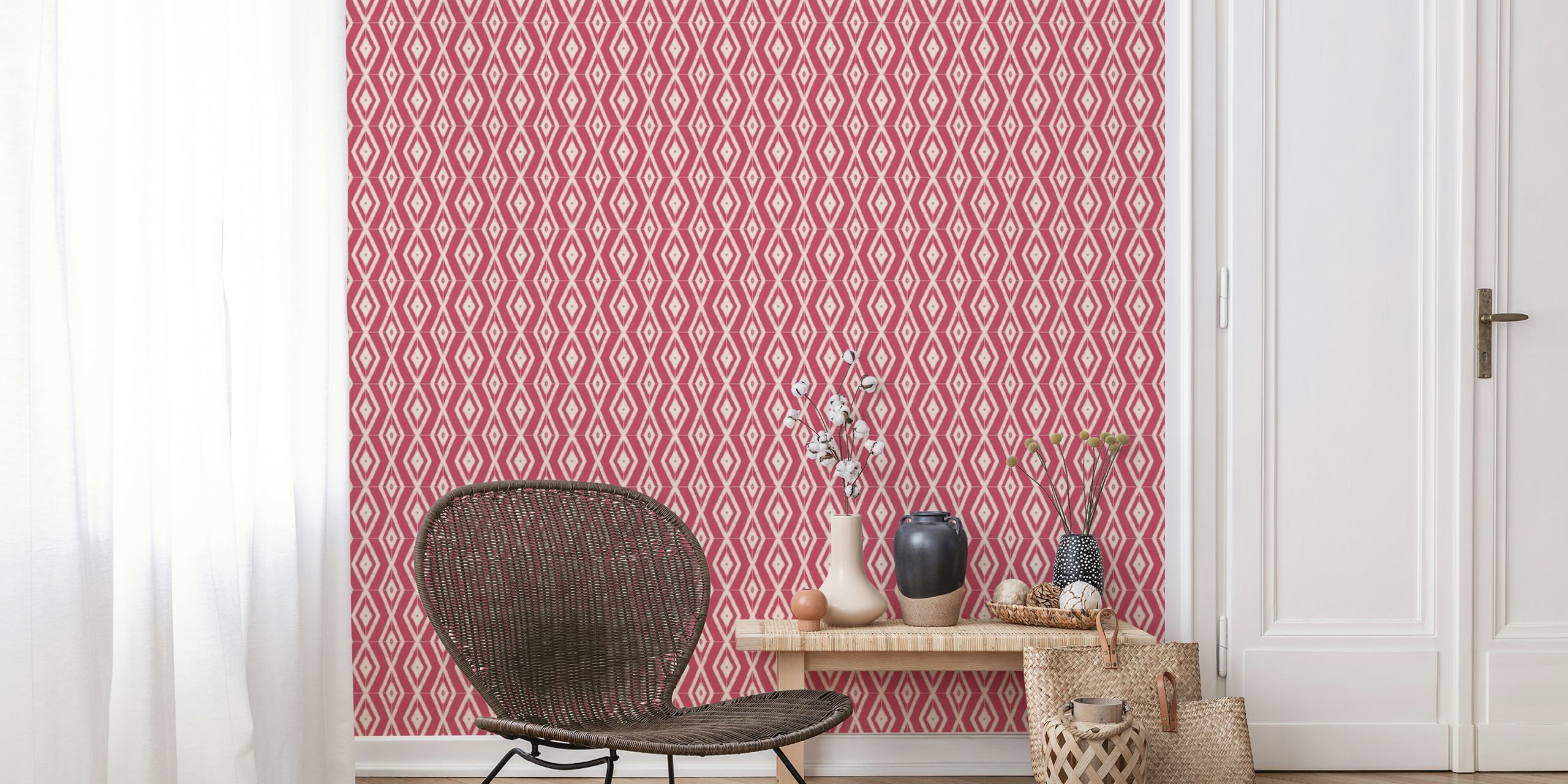 Papier peint Rustic Rhubarb Classic Tiles dans une pièce