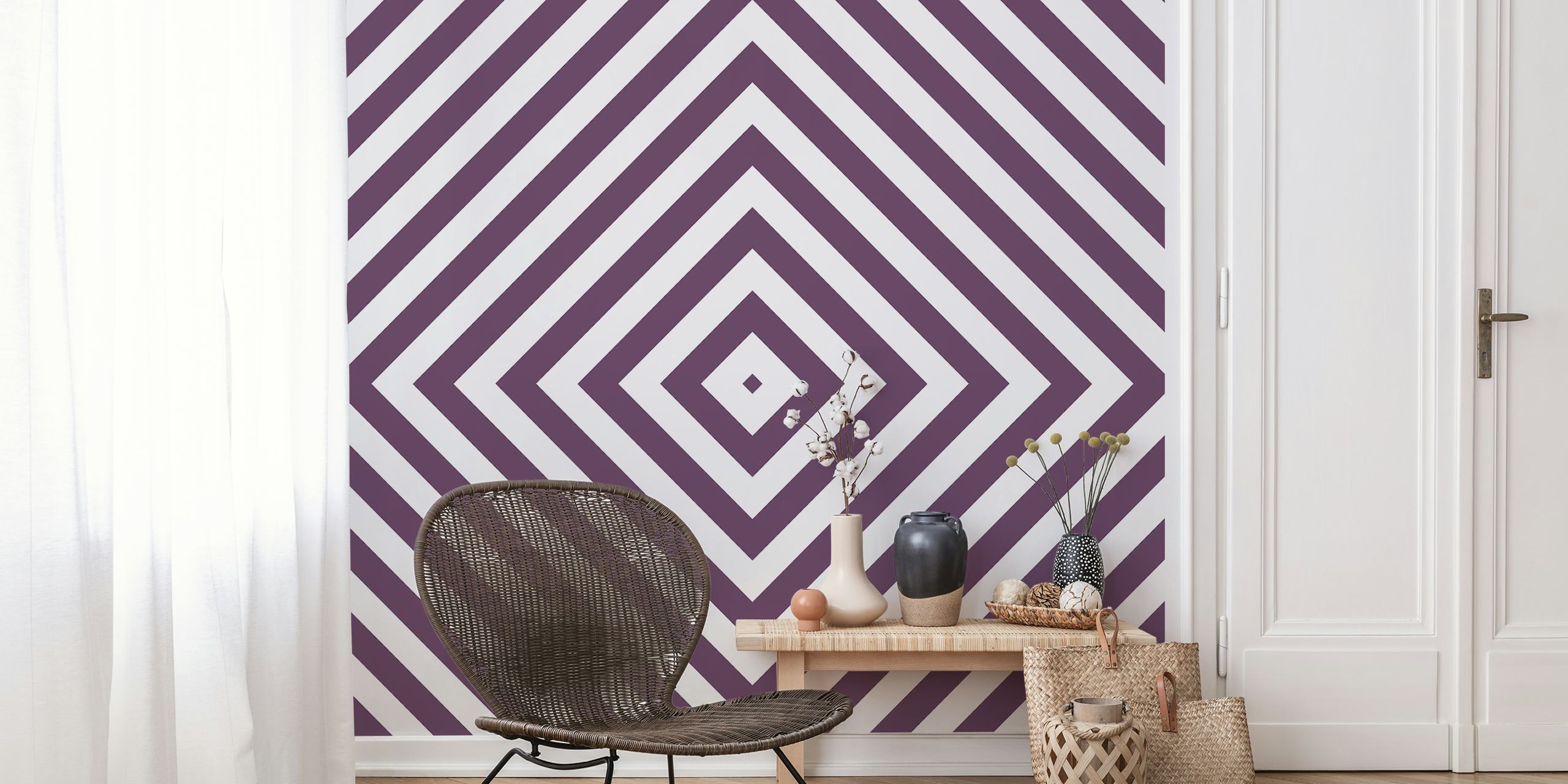 Purple y white patrón geométrico wallpaper pattern