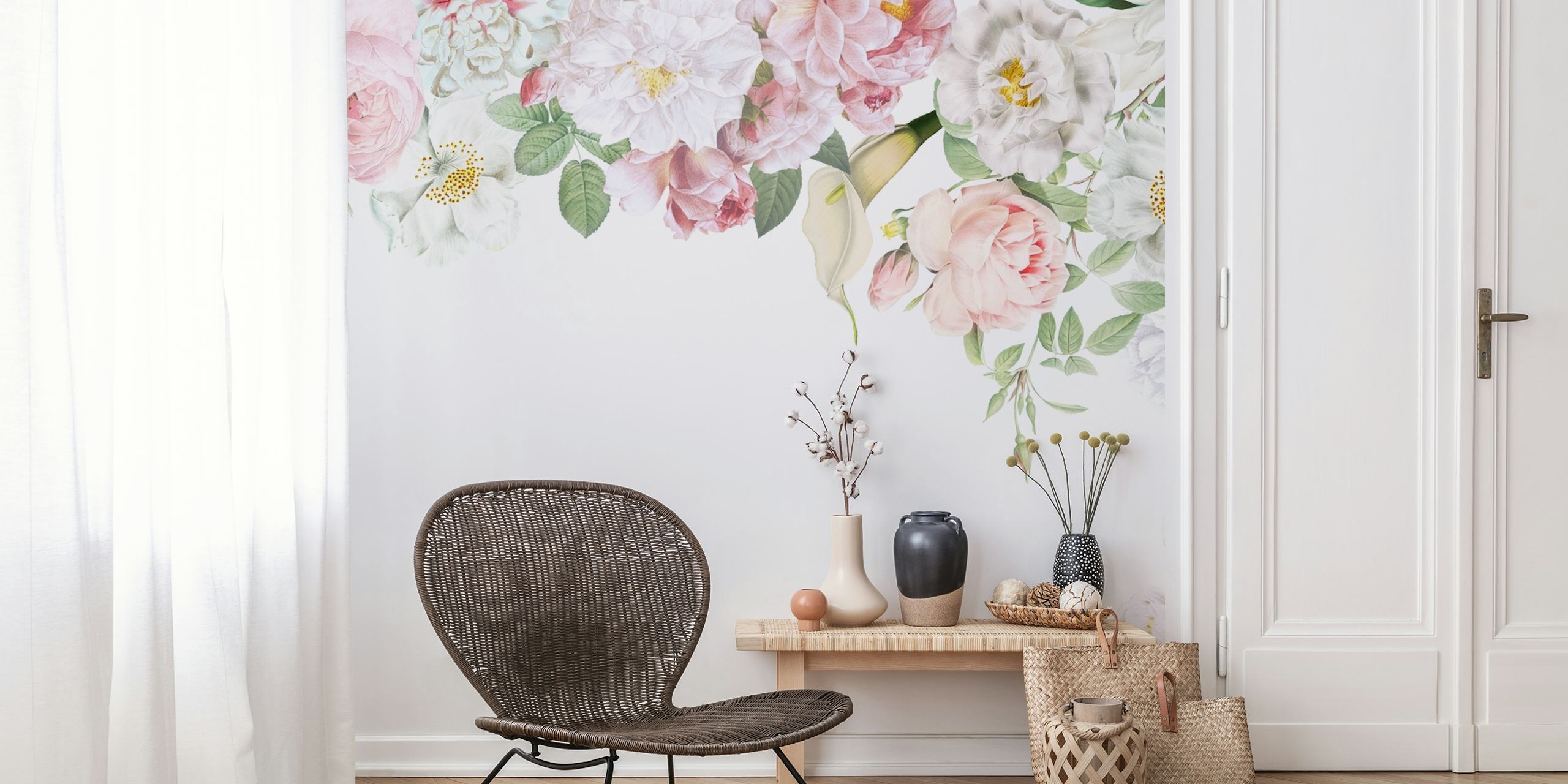 Antique Lush Opulent Roses pozadina u sobi