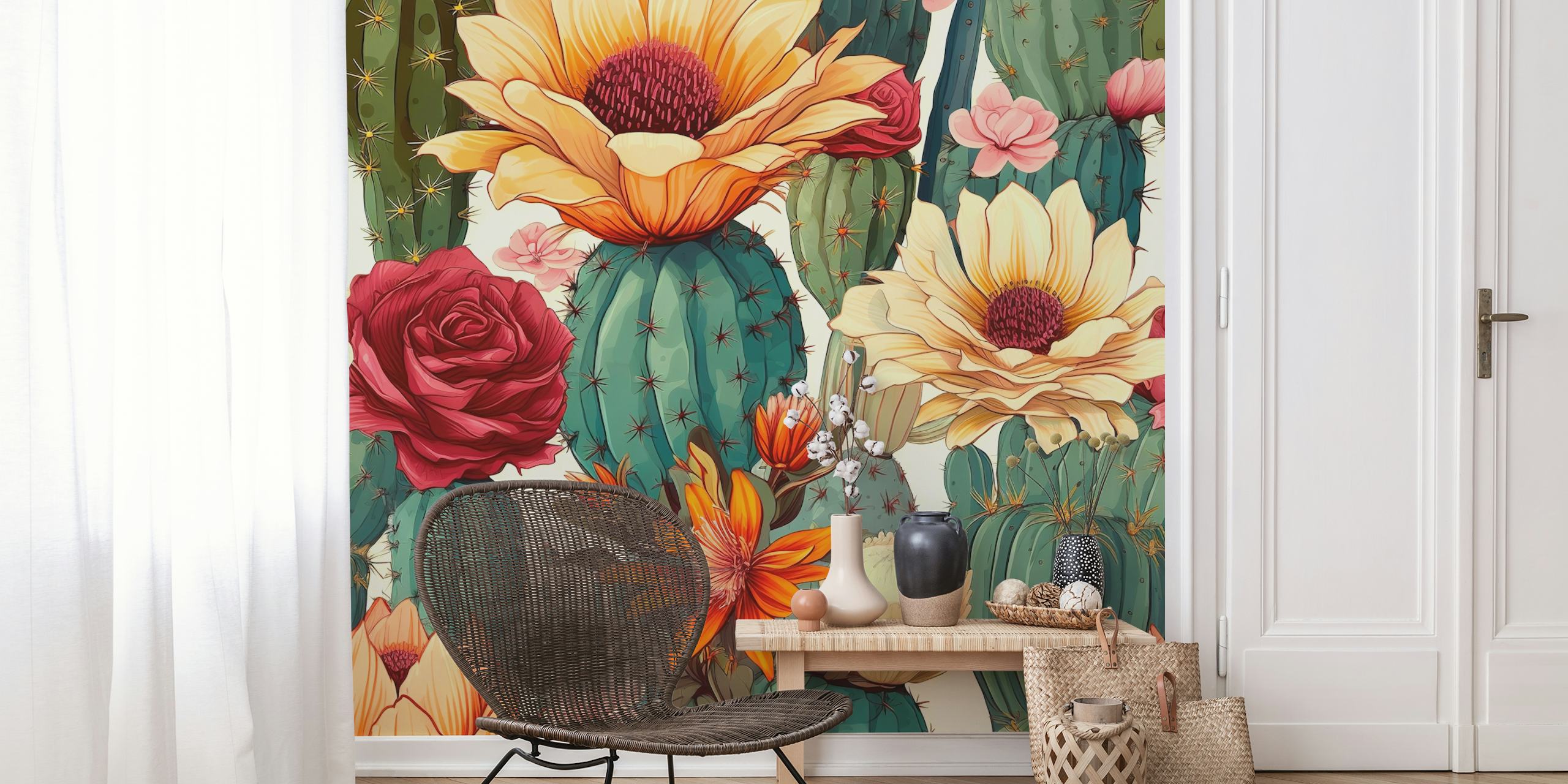 Cacti Carnival #9 wallpaper in a room setting