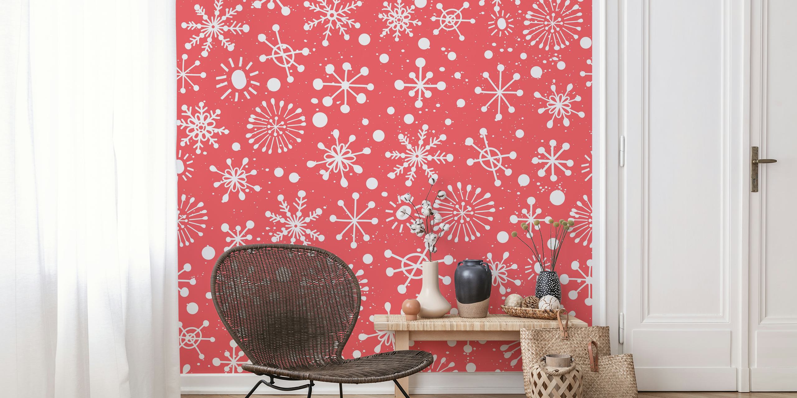 Hand Drawn Snowflakes Tapetdesign