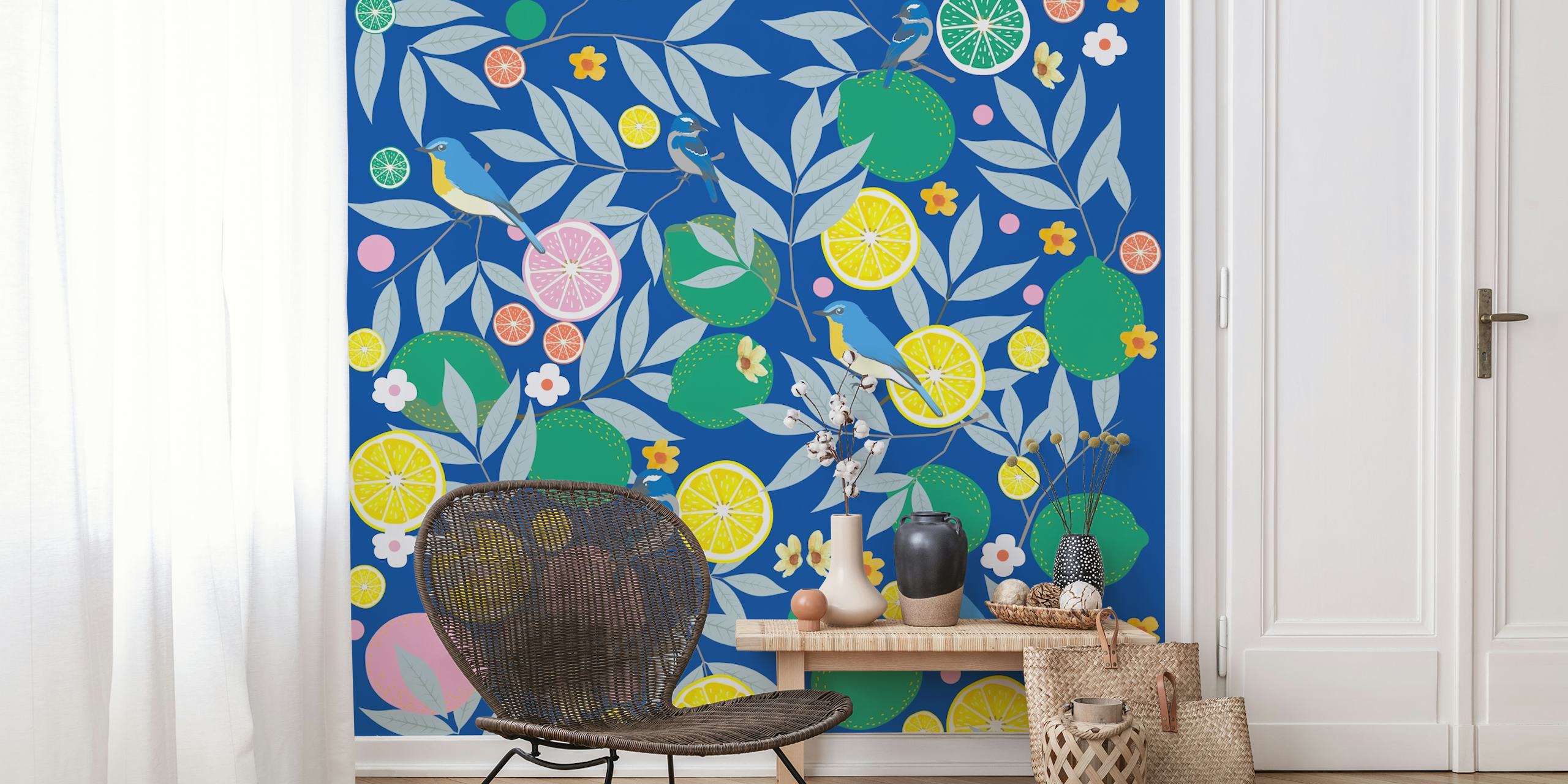 Papel pintado Citrus garden en una habitación