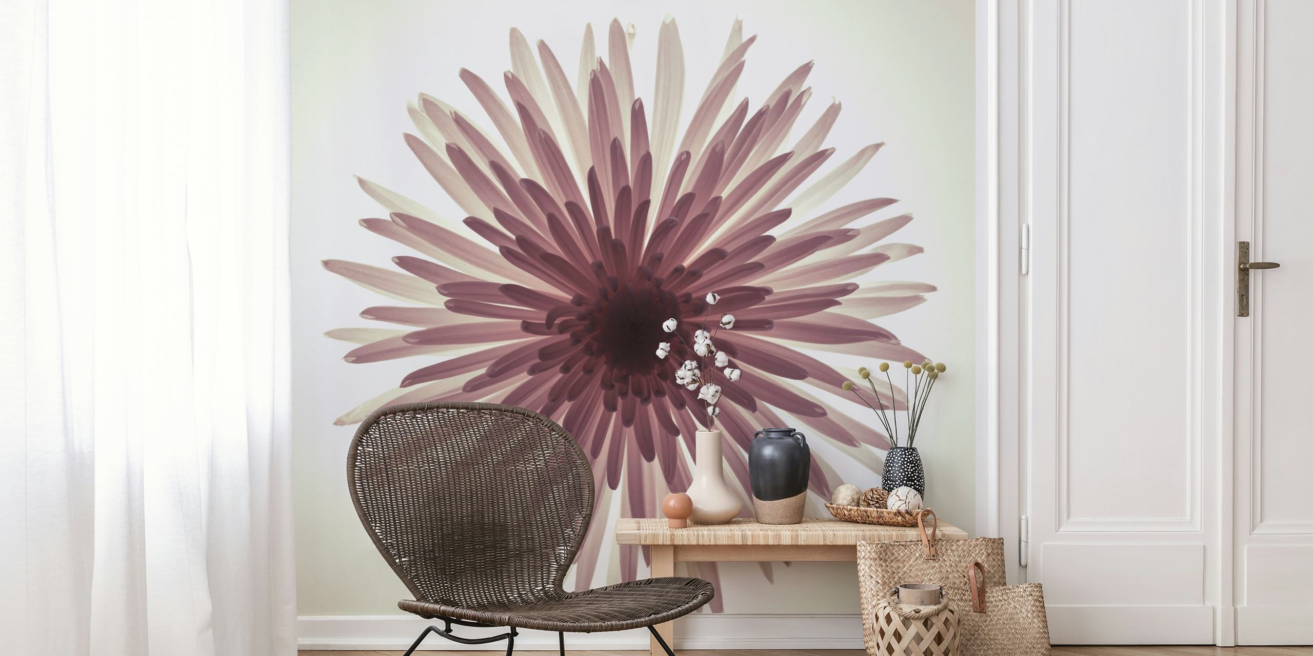 Papier peint Glowing Chrysanthemum dans une pièce