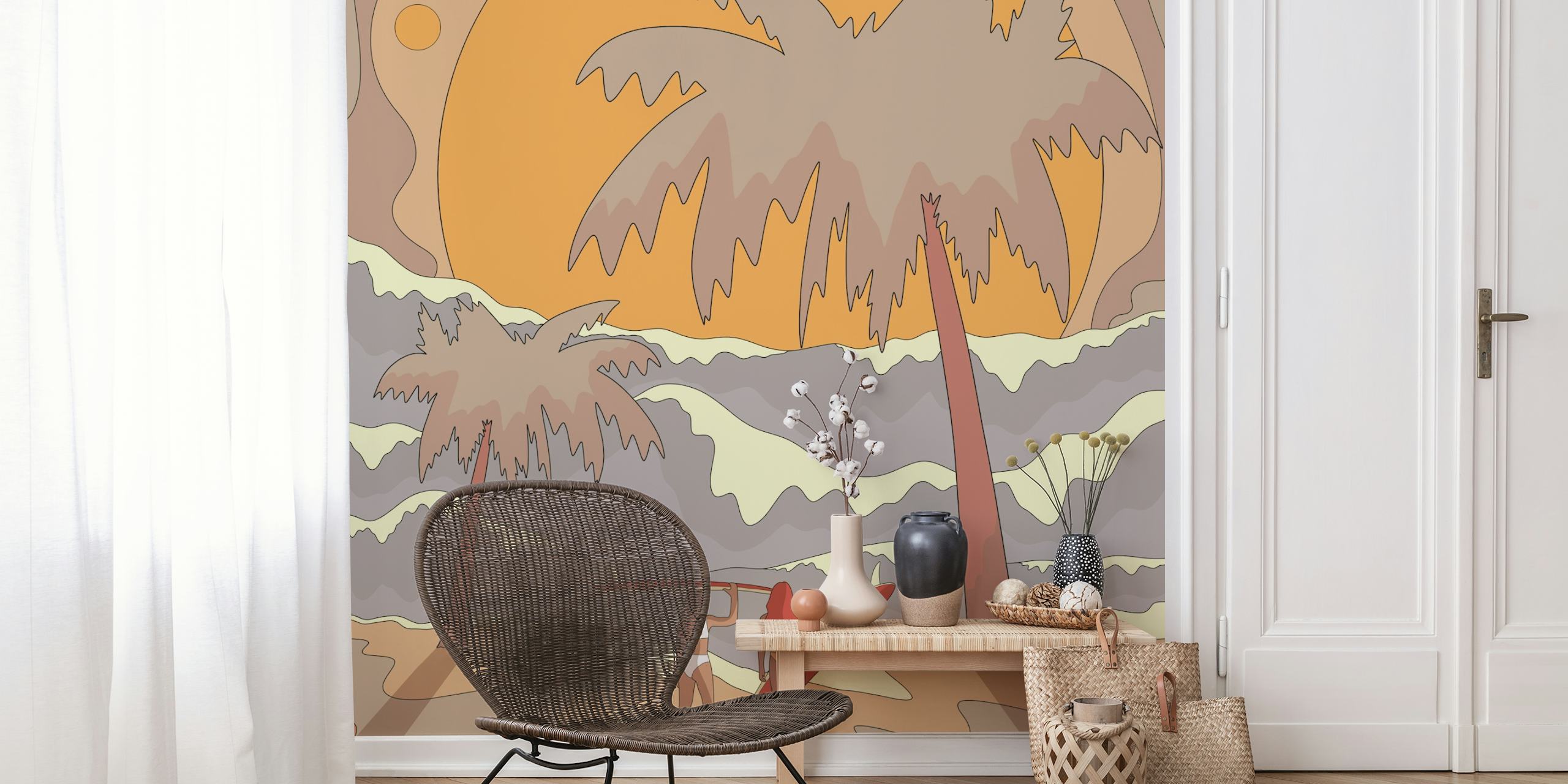 Surfer Besties wallpaper in a room