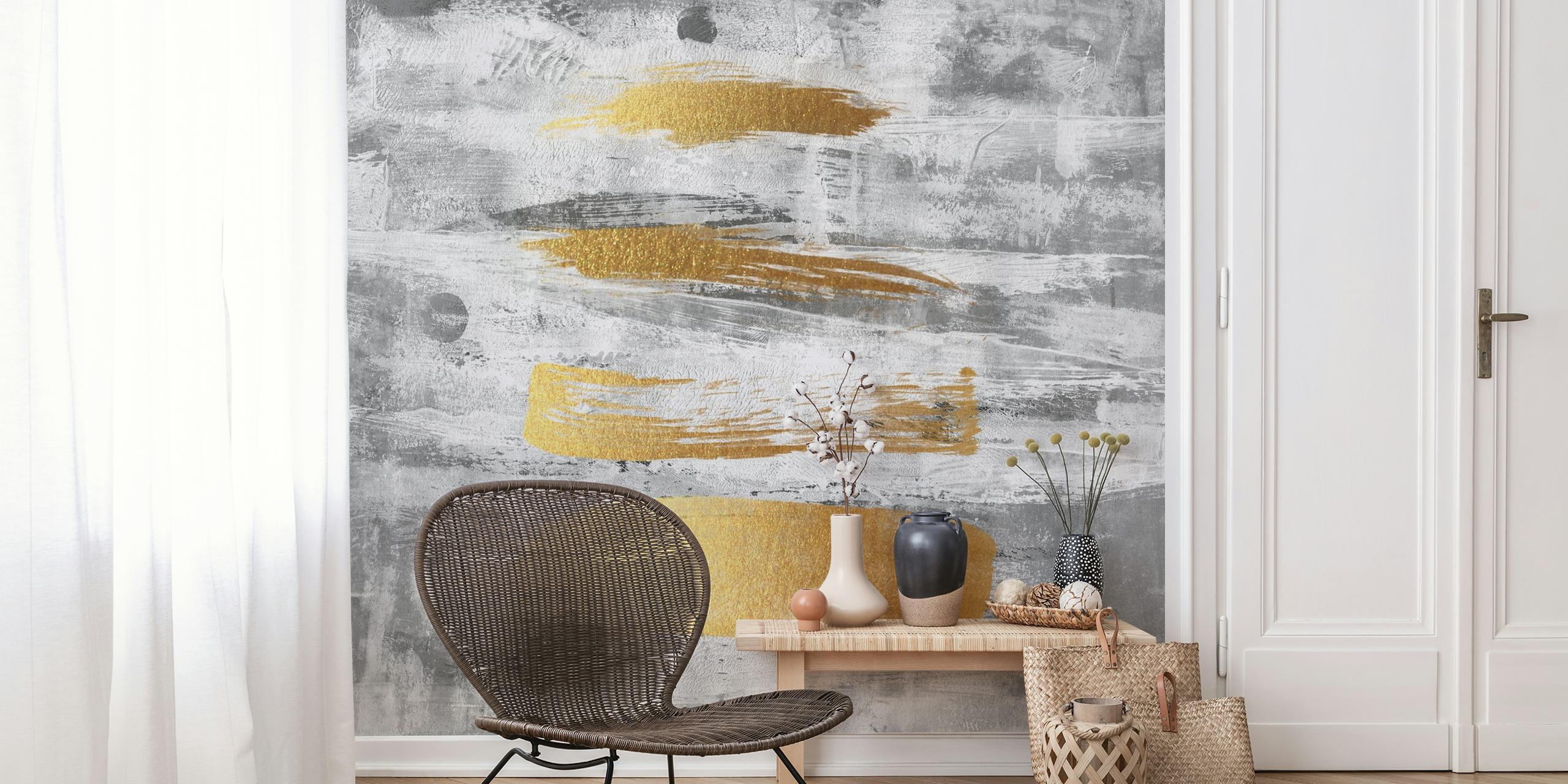 Gold Stripes på en betongvägg