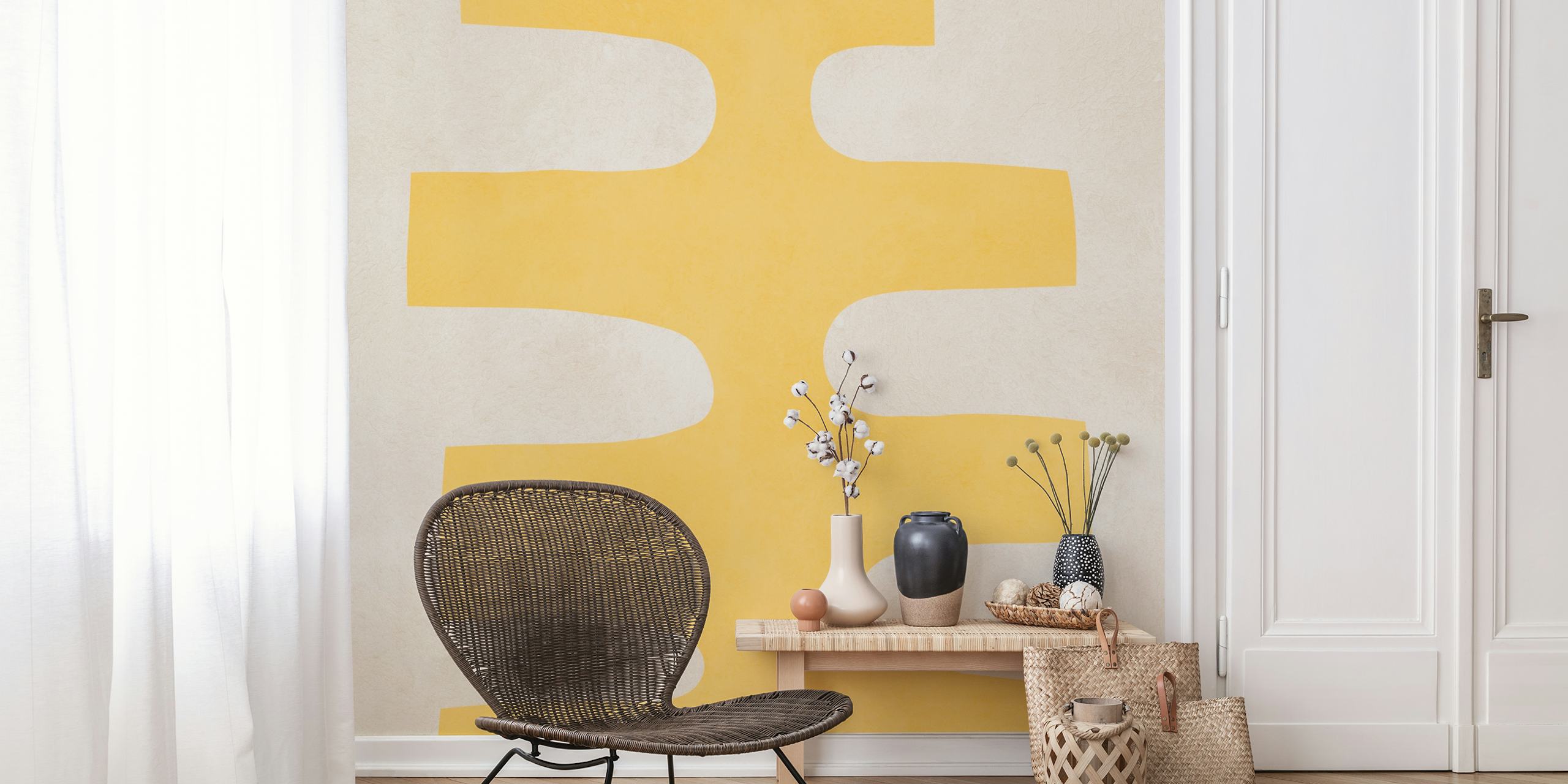 Papel de parede Geometric modern art em um quarto