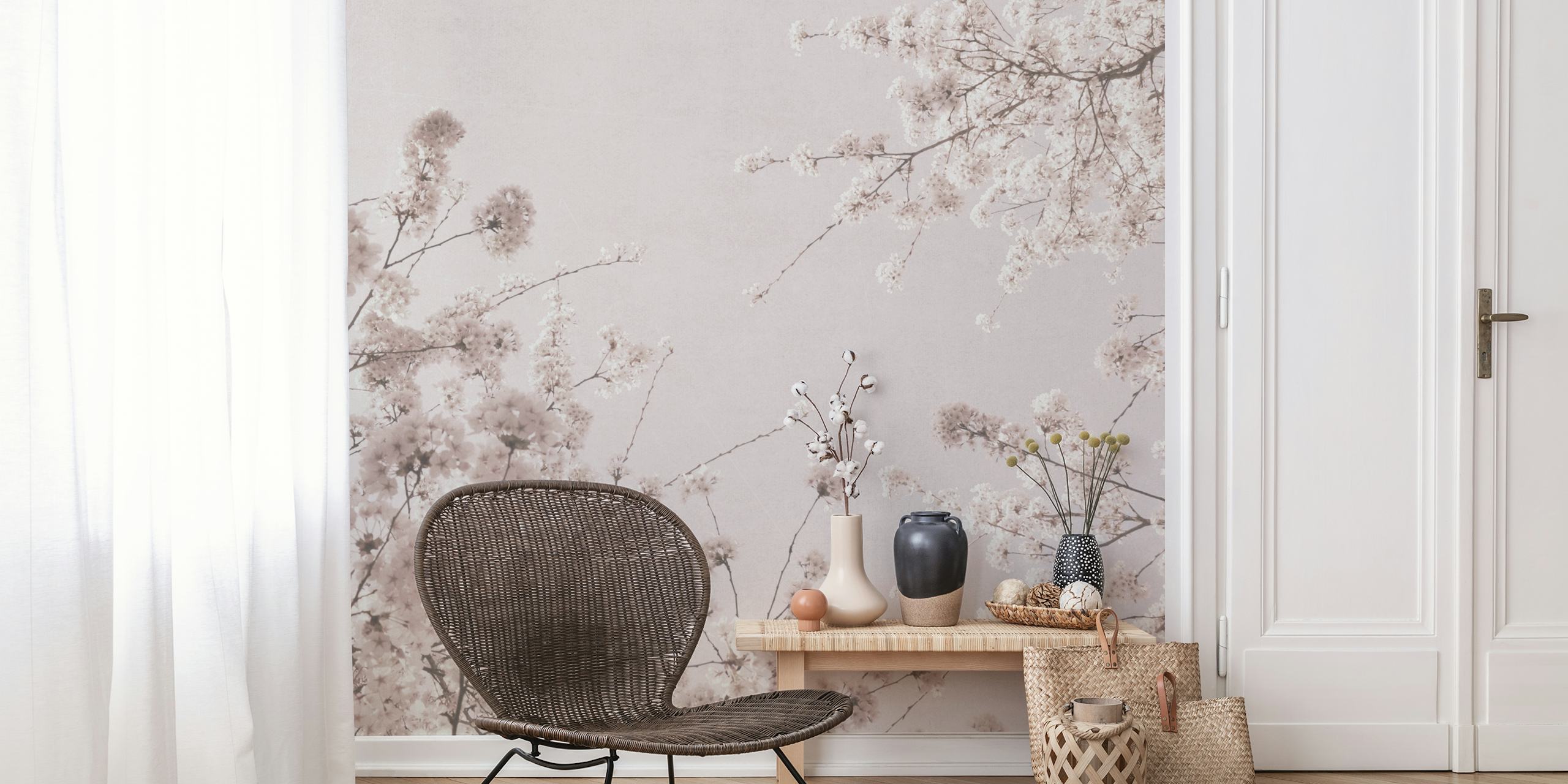 Soft spring tapet med blommönster