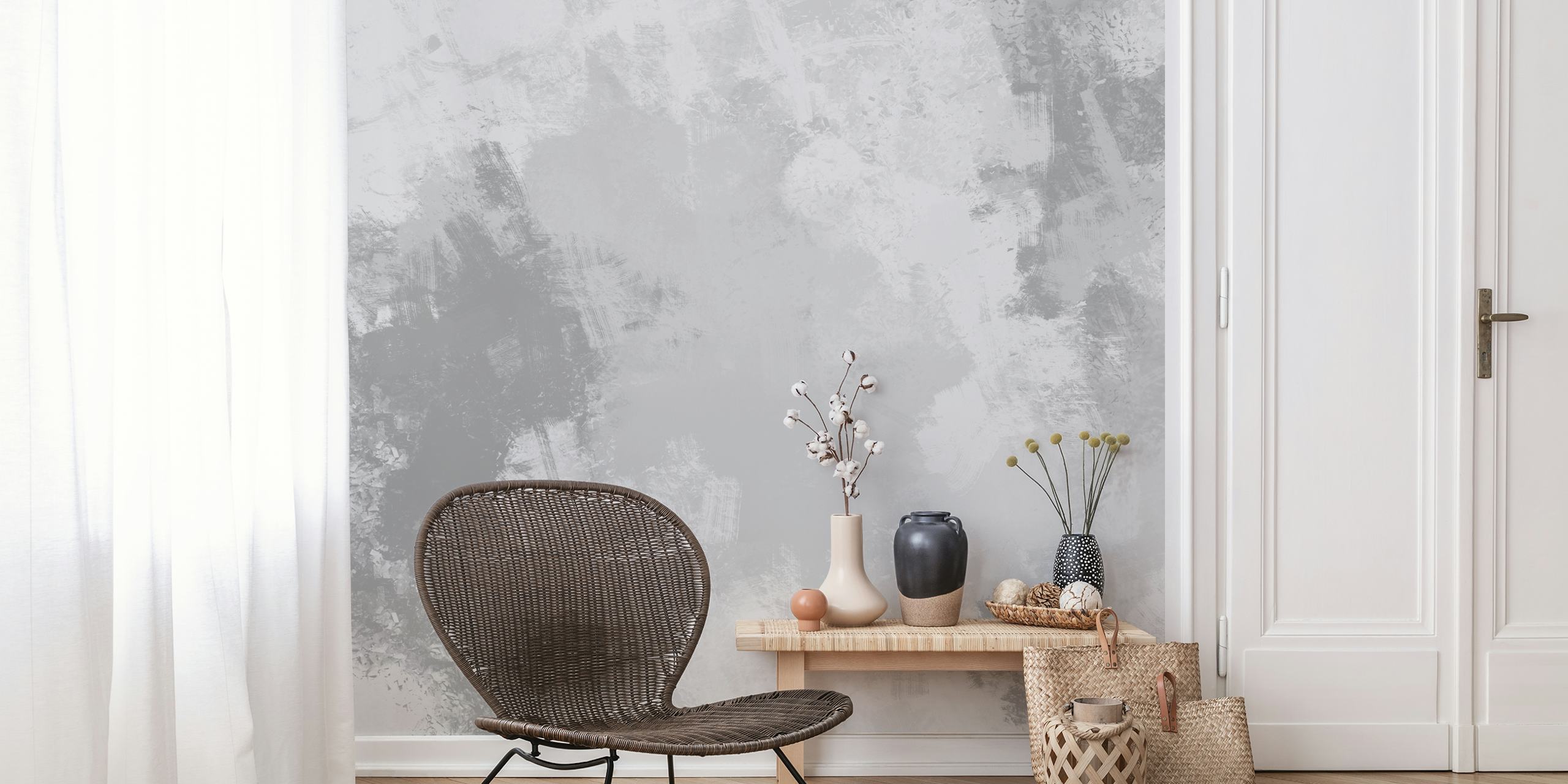 Abstract gray textured wallpaper en una habitación