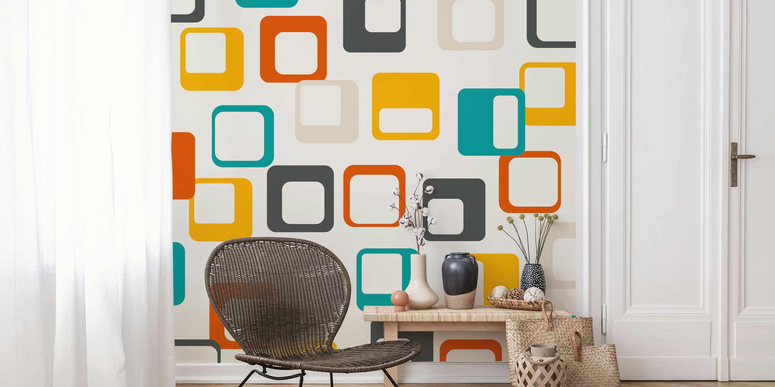 Mid Century Modern Pattern Tapete mit einzigartigen Retro-Mustern und Hintergründen